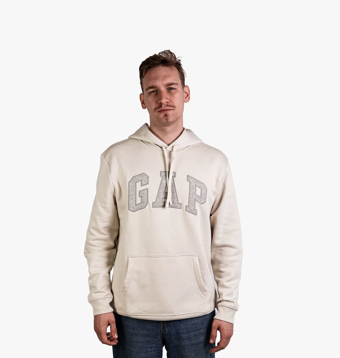 Худі чоловіче Gap Logo Hoodie Unbleached White 546844321