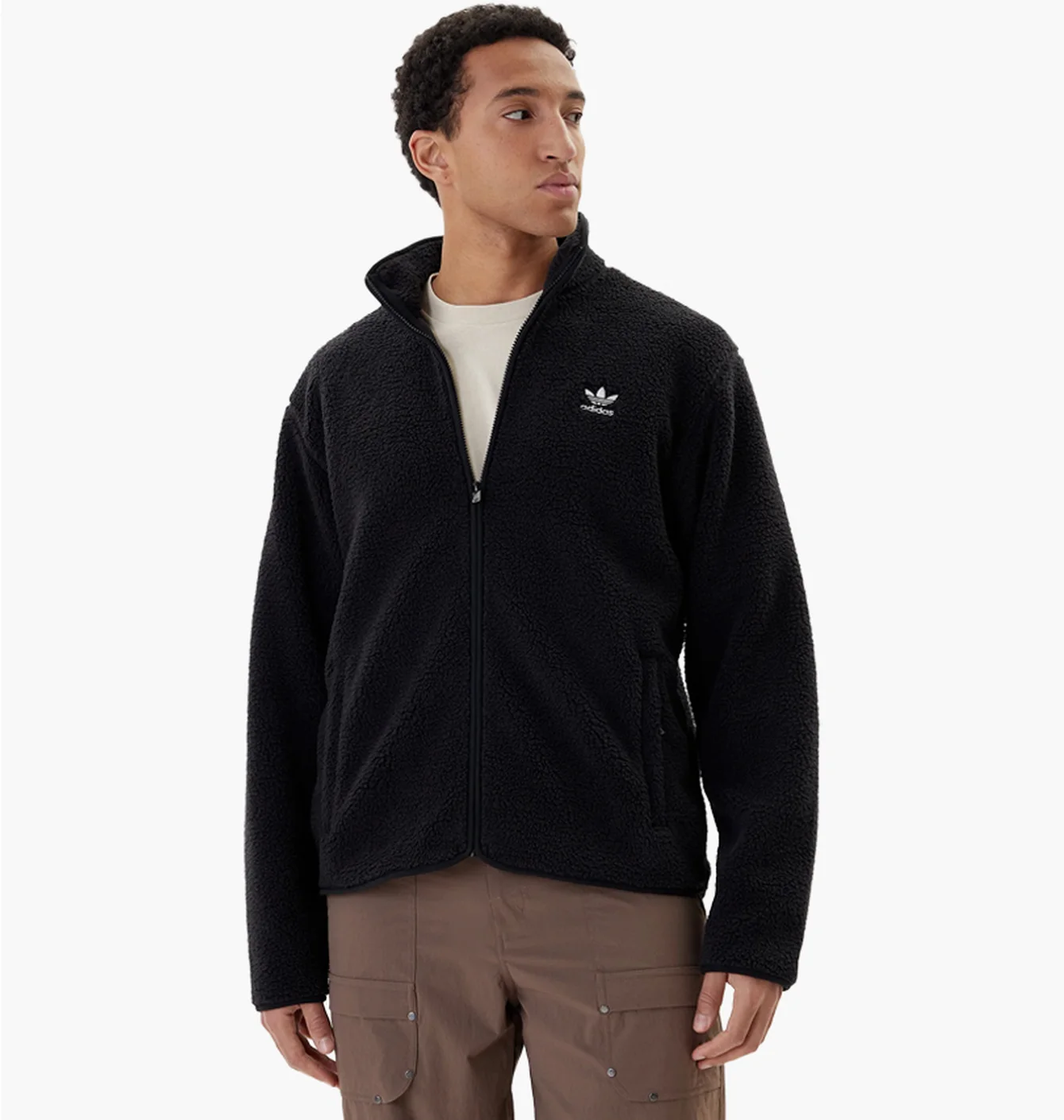 Кофта чоловіча Adidas Trefoil Essentials Teddy Fleece Black JV7676