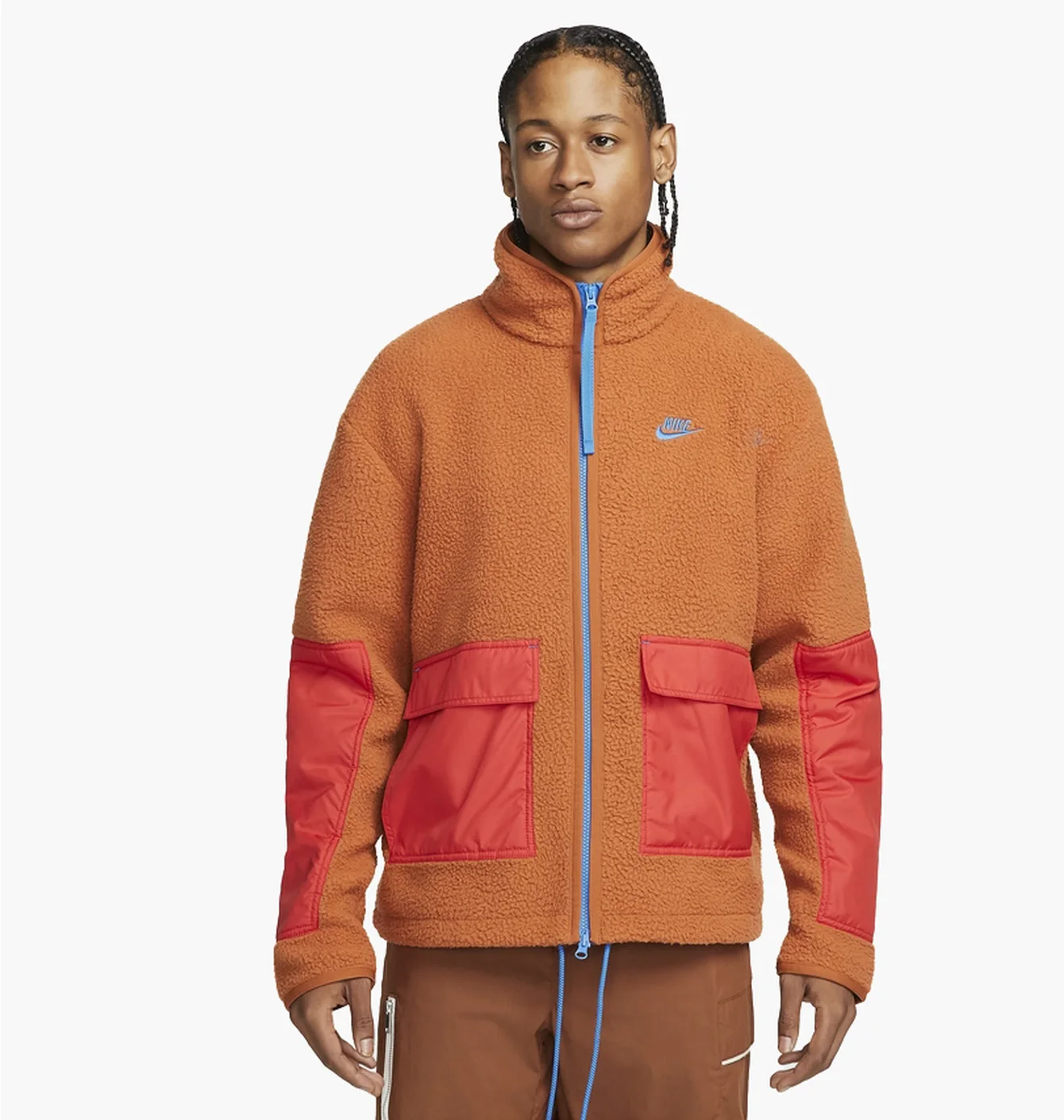 Nike Mens Fleece Full-Zip Jacket Orange