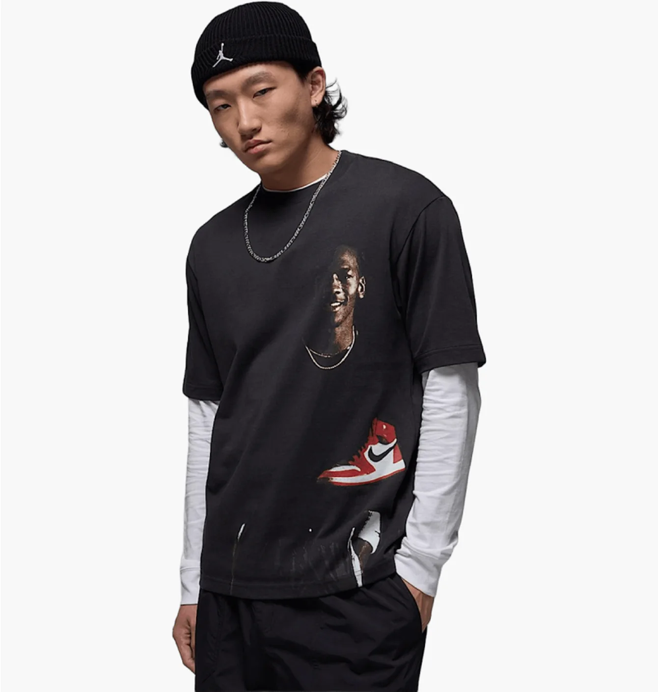 Jordan Tee Black Big Man Logo