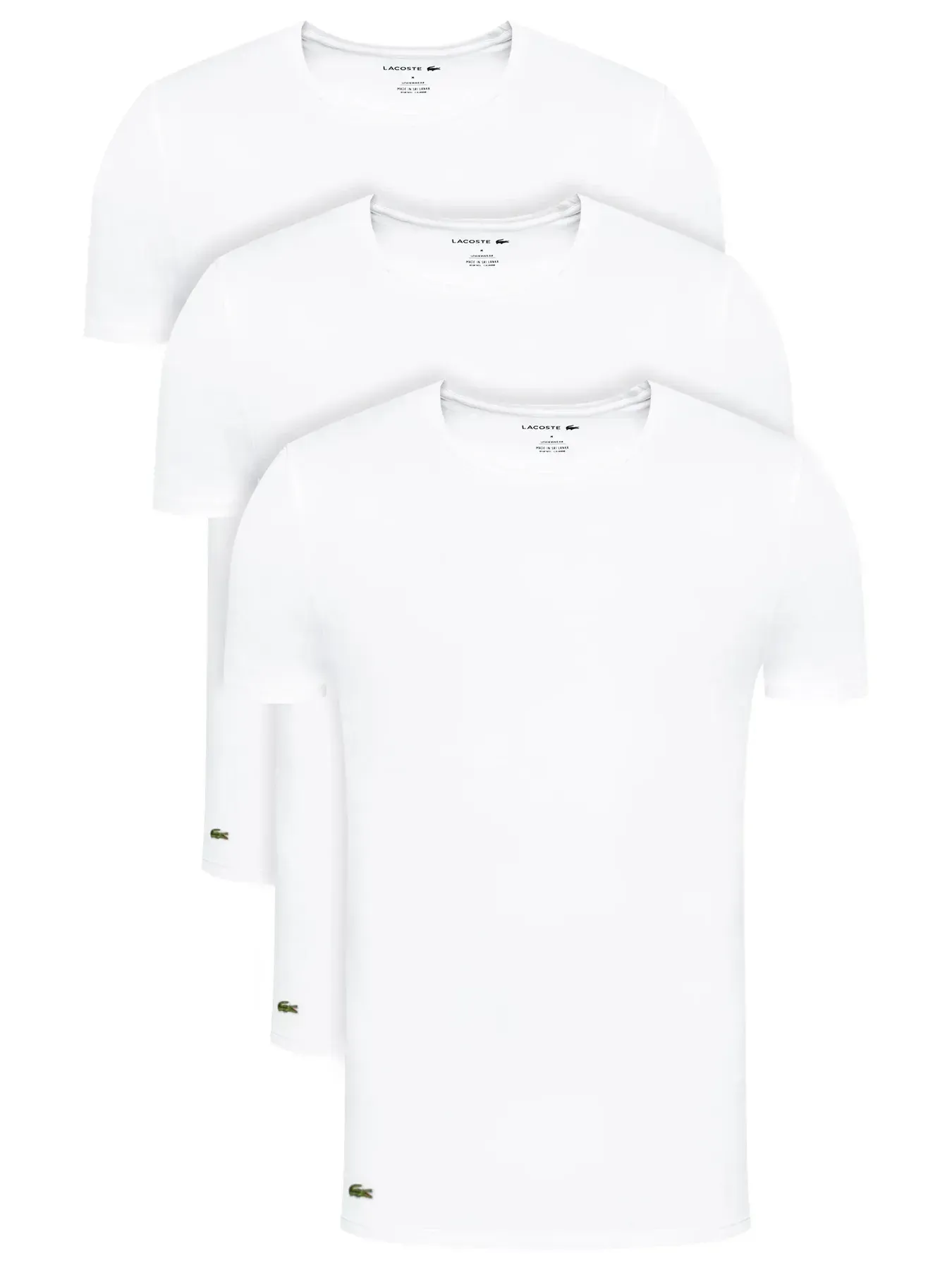 Lacoste Mens TH3321 Undershirt T-Shirt -  white