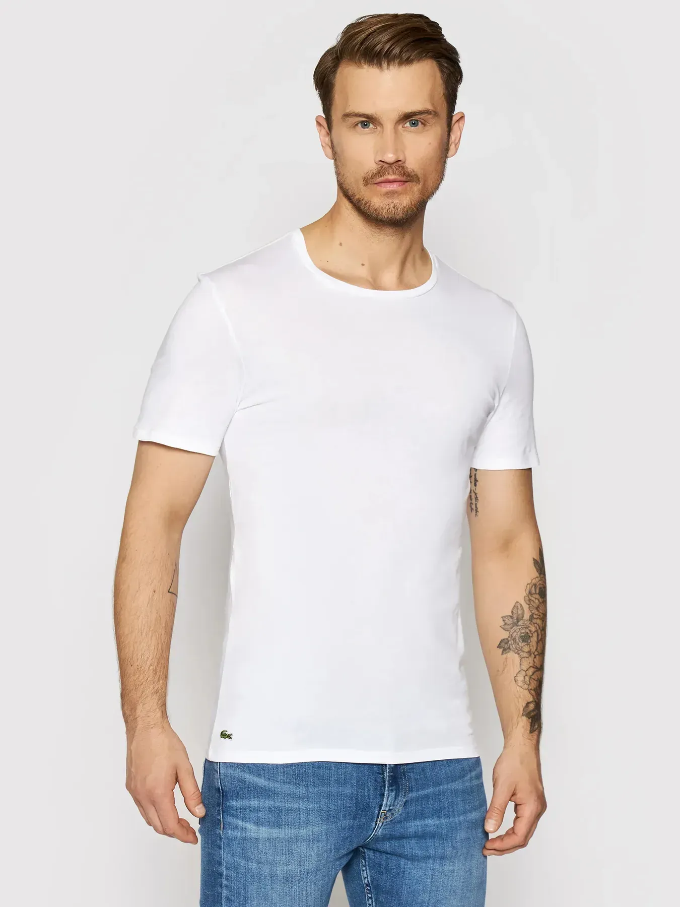Lacoste Mens TH3321 Undershirt T-Shirt -  white
