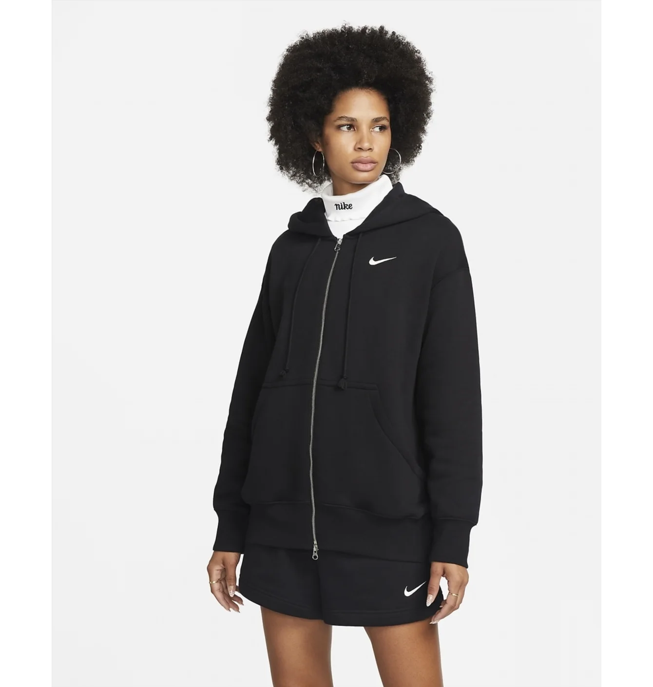 Толстовка жіноча Nike Nsw Phoenix Oversized Fleece Full-Zip Hoodie Black Dq5758-010