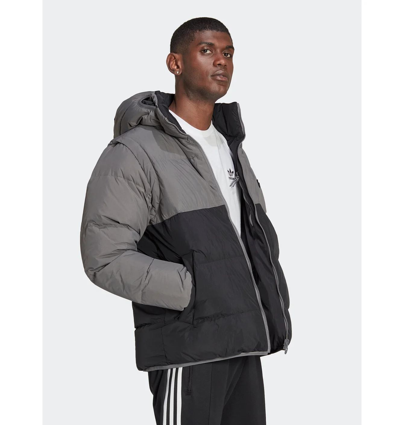 Пуховик Adidas Originals 3 in 1 (сіро-чорний)
