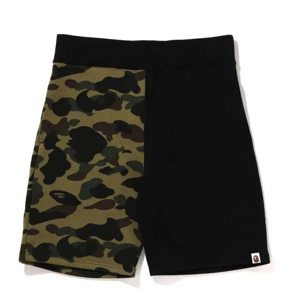 A BATHING APE Men's 1ST CAMO BACK SHARK SWEAT SHORTS