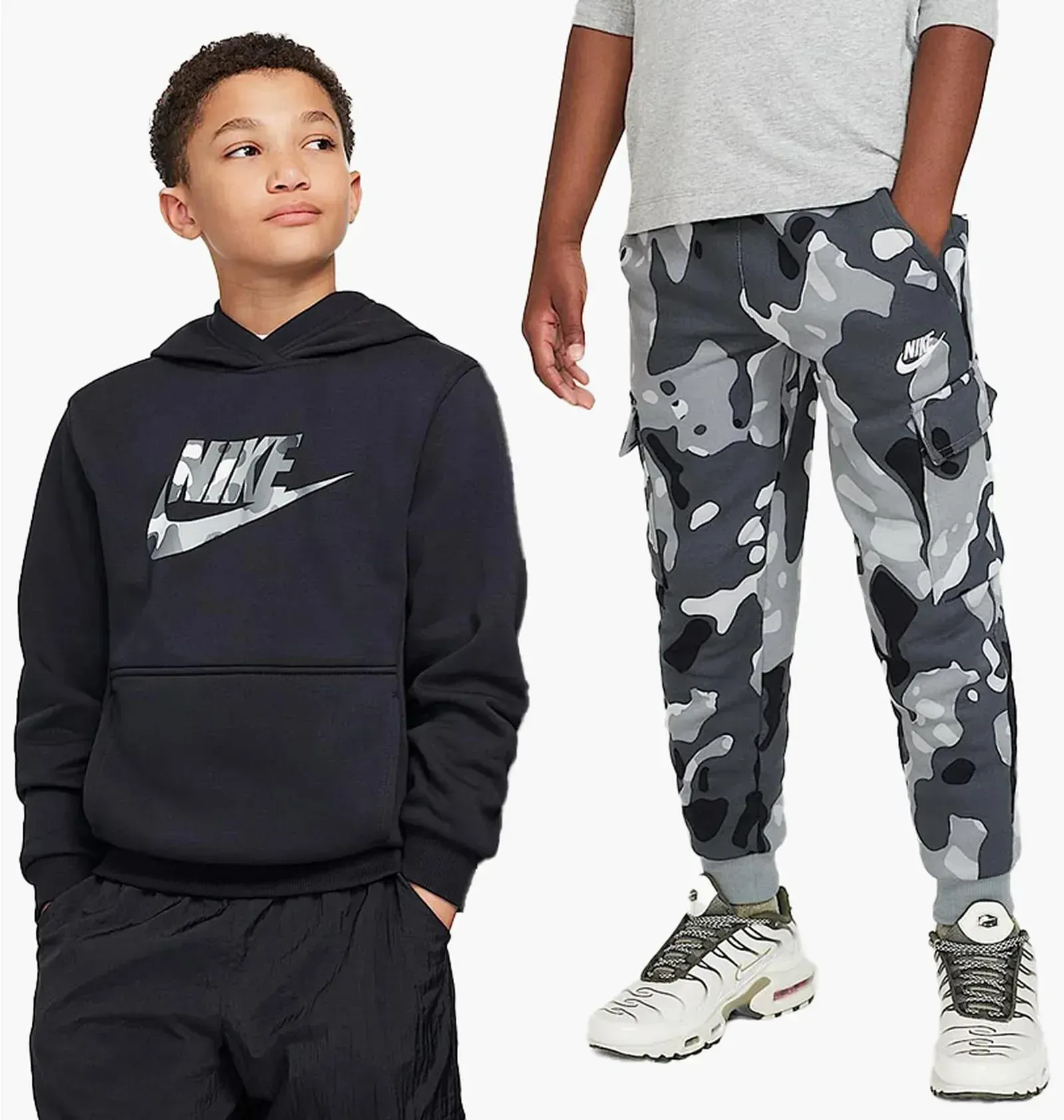 Спортивний костюм дитячий Nike Nsw Club Flc Camo/Black (FZ5489-010__FZ5491-084)