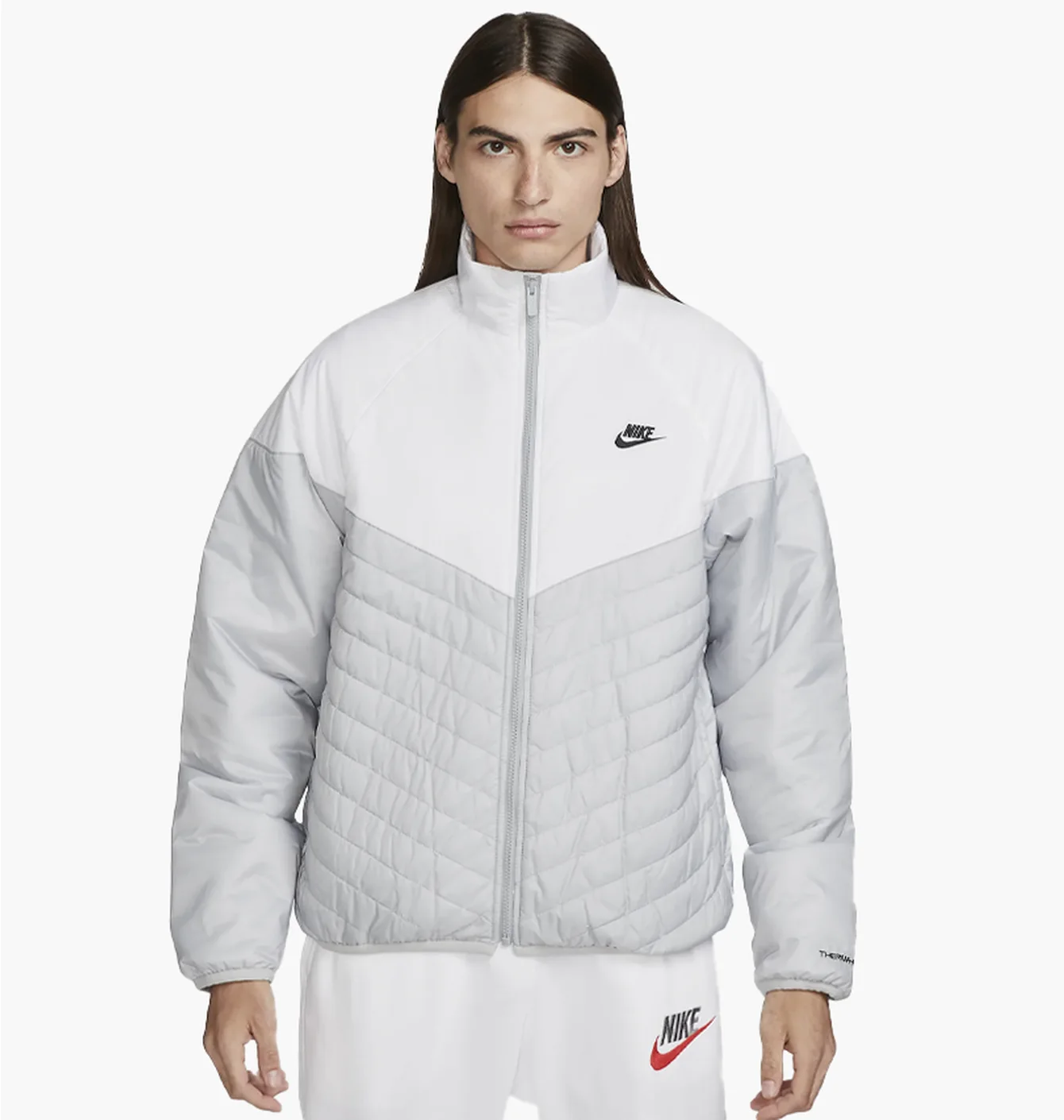 Куртка чоловіча Nike Midweight Puffer White/Grey FB8195-077