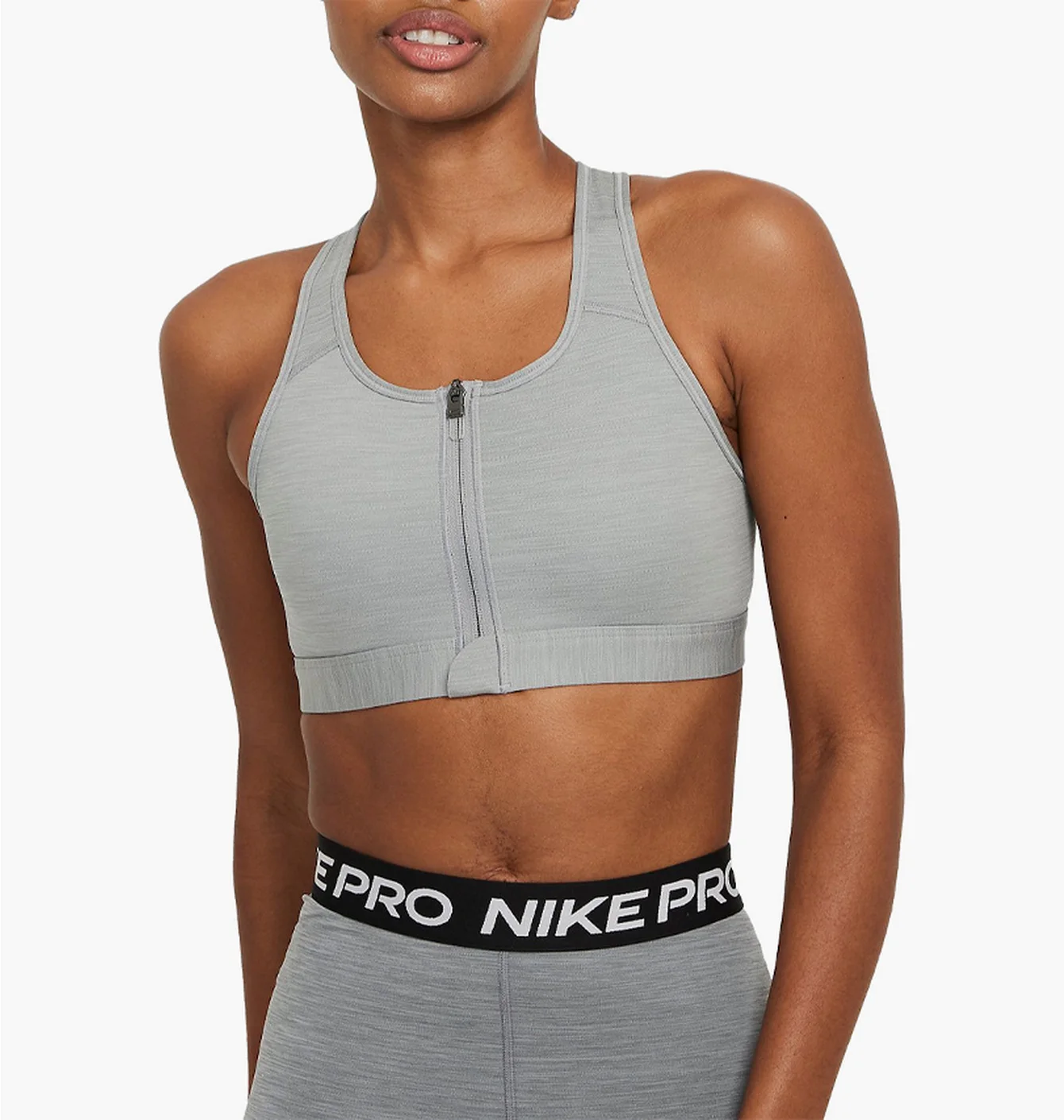 W NK DF SWSH ZIP FRONT BRA