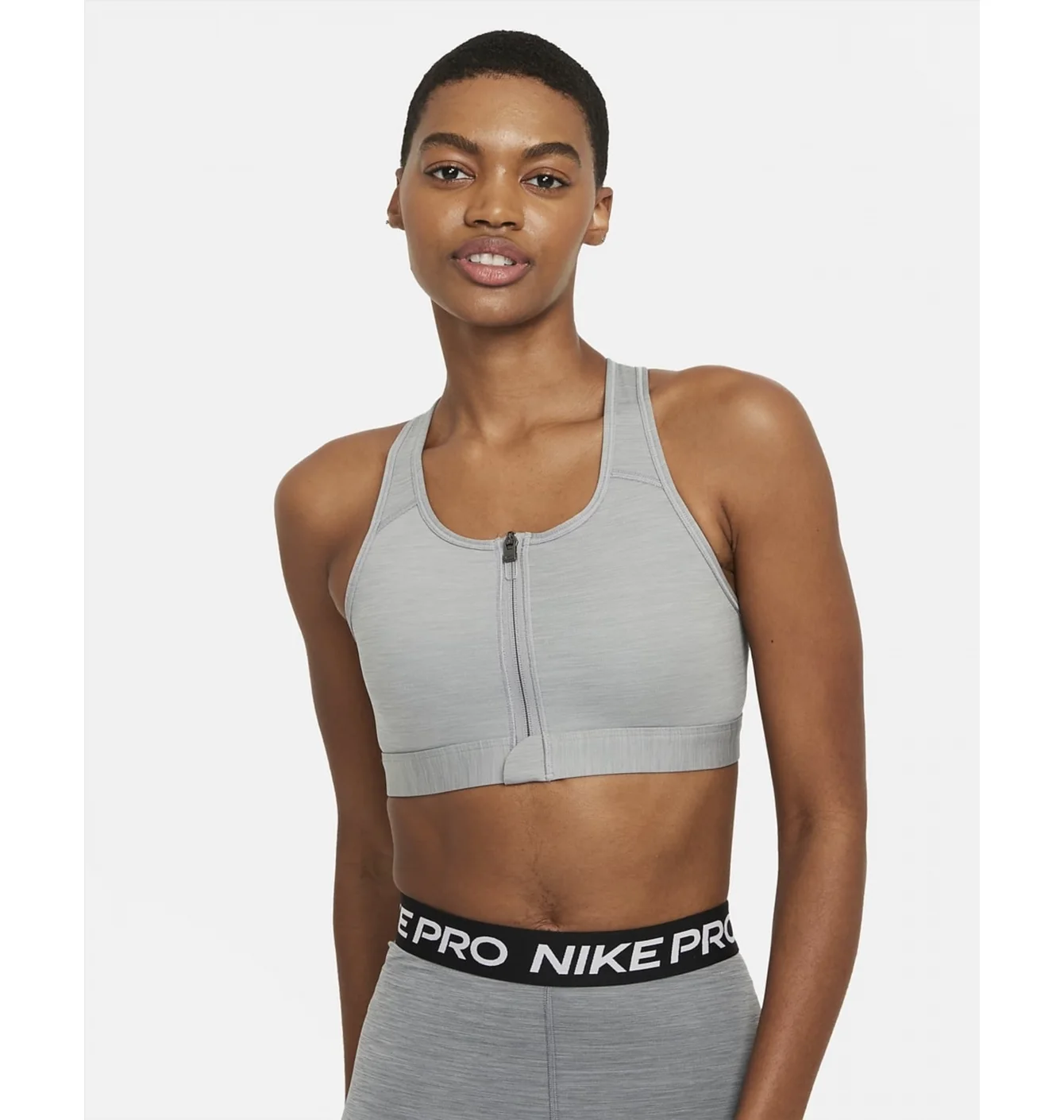 W NK DF SWSH ZIP FRONT BRA