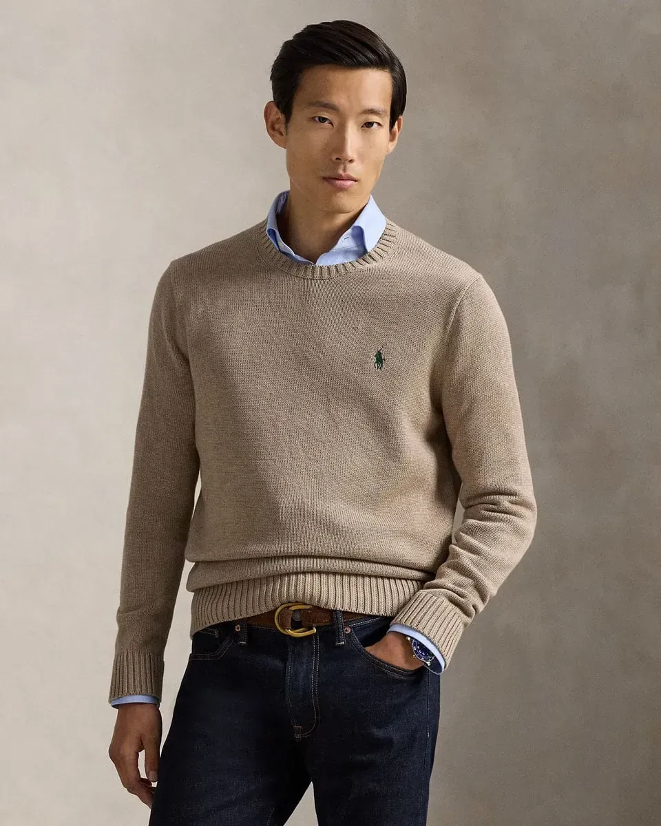Polo Ralph Lauren Cotton Crew Neck Sweater Bronze Melange