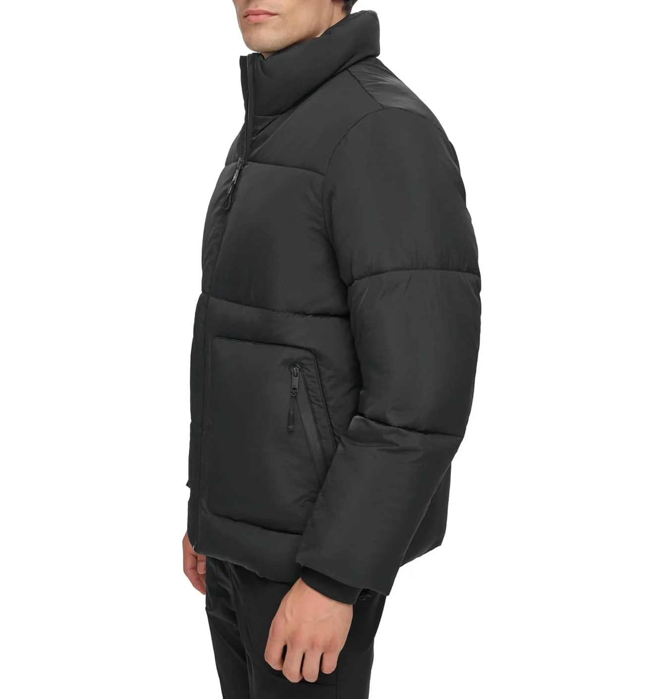 DKNY Men's Refined Quilted Full-Zip Stand Collar Puffer Jacket