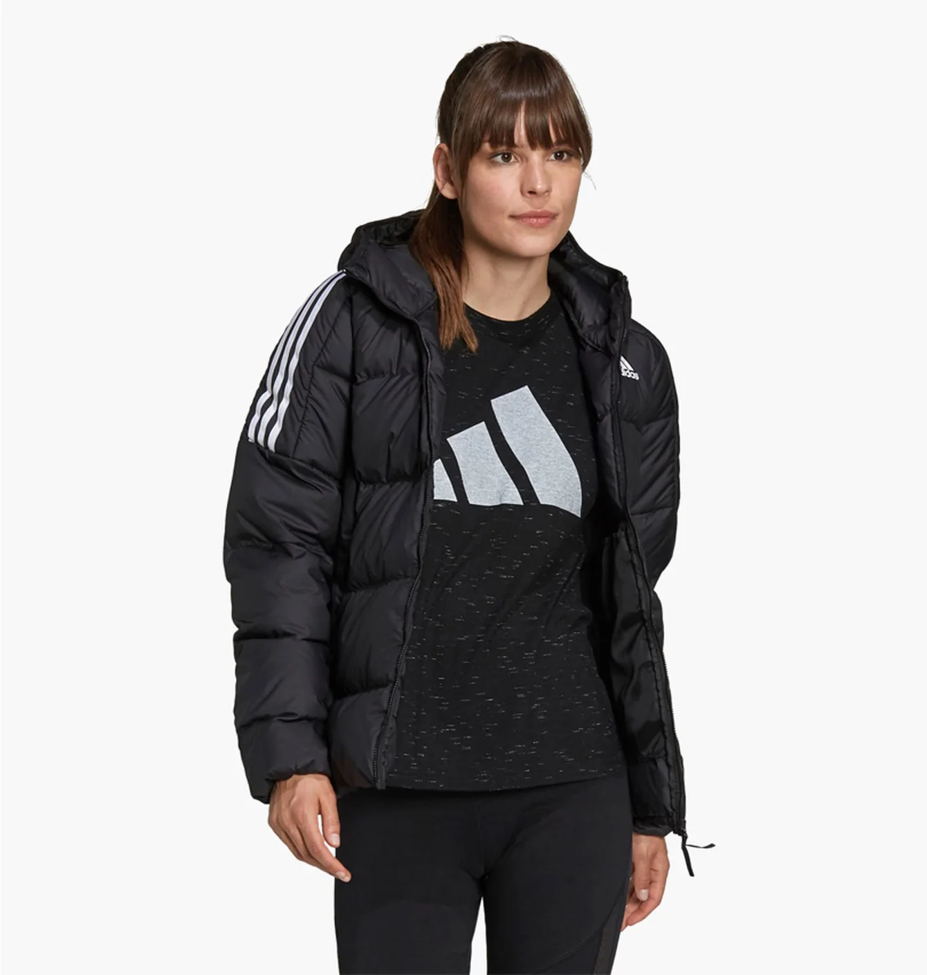 Женский черный пуховик Essentials Midweight adidas