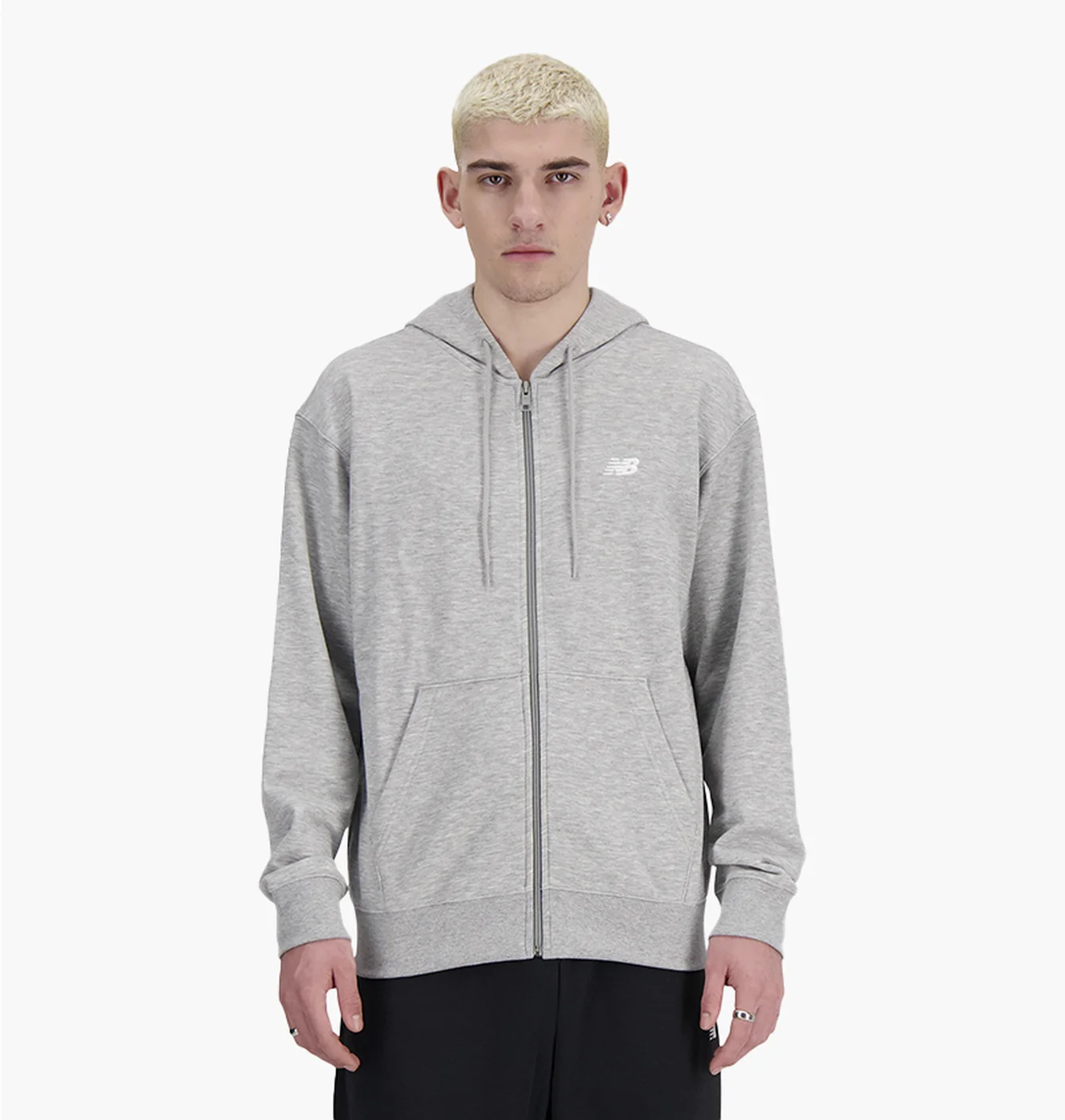 Толстовка чоловіча New Balance Sport Essentials Full Zip Grey MJ41502AG