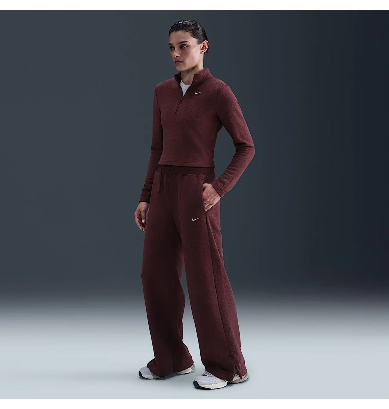 Штани жіночі Nike Nsw Phnx Psh Hr Bordo FN3622-652