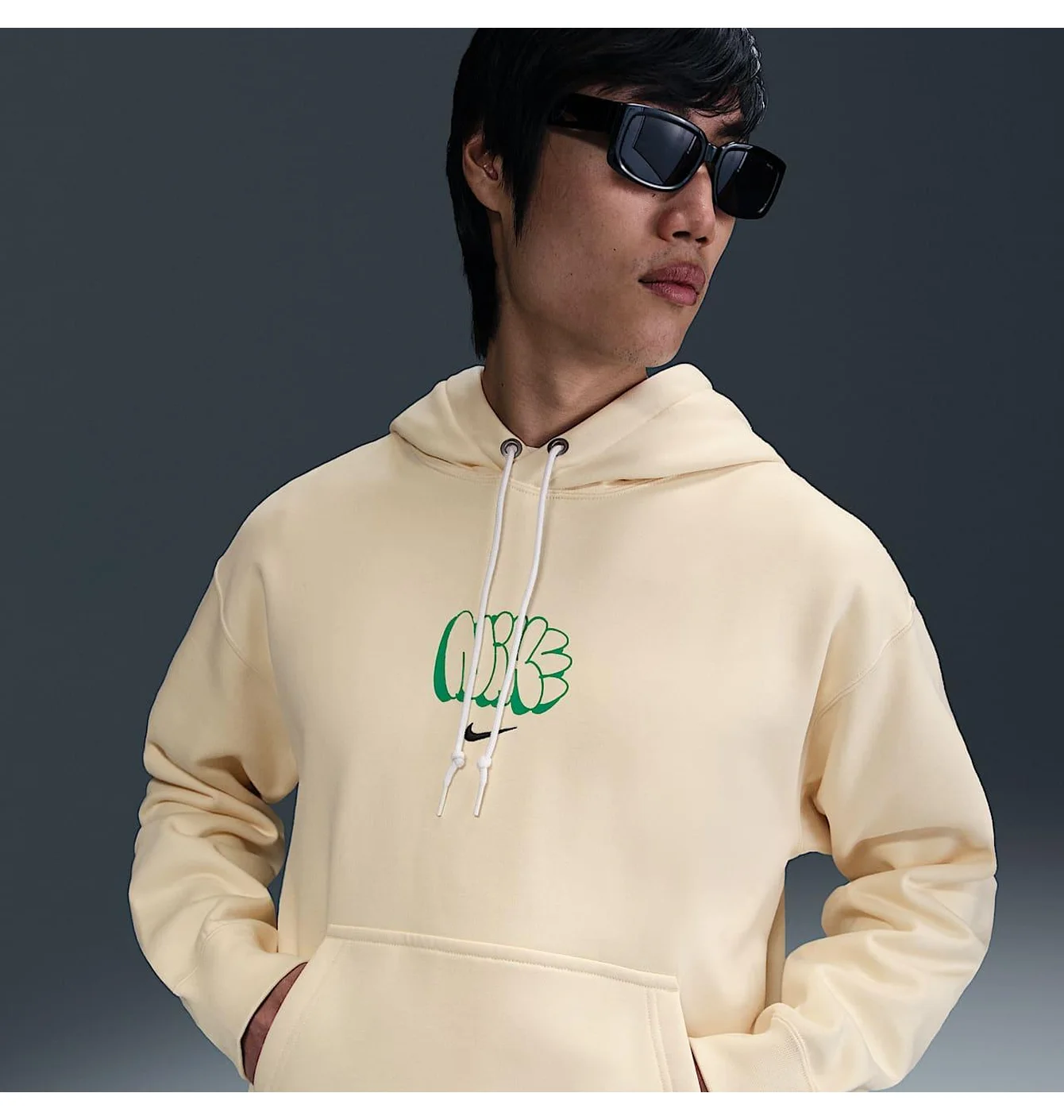 Nike Solo Swoosh Beige Hoodie