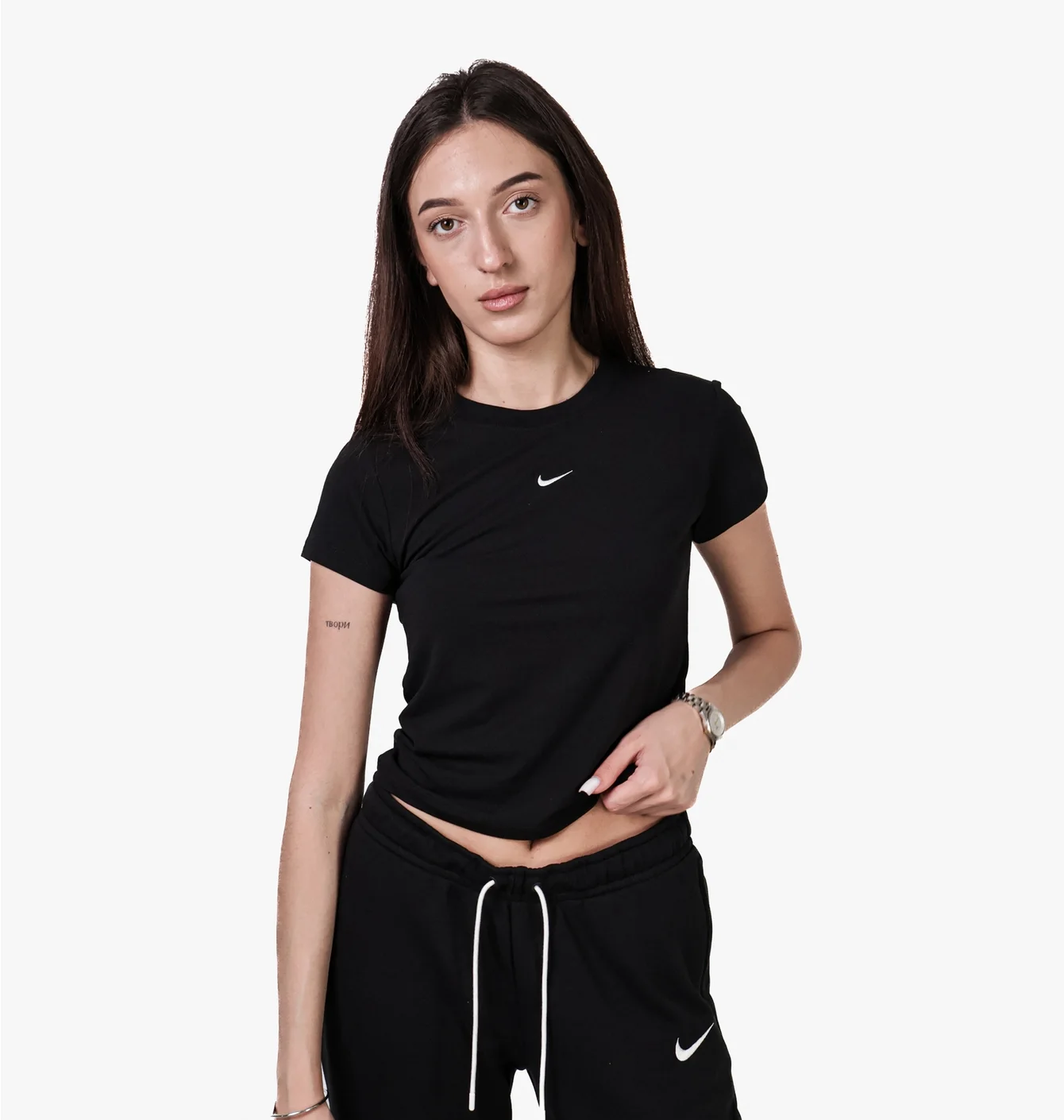 Футболка жіноча Nike W Nsw Nk Chll Knt Md Crp Black FV5508-010