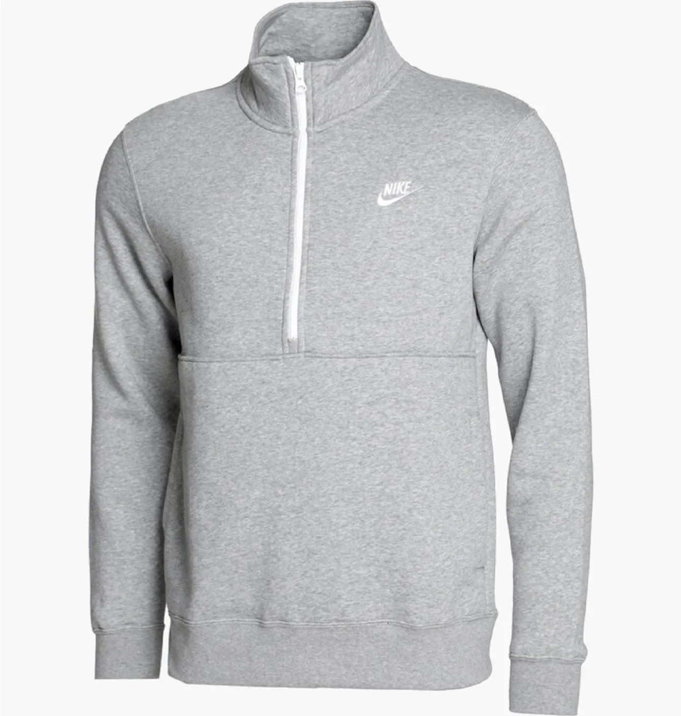 Nike Club Basket Ball Half-Zip Top Dark Grey Heather/Light Smoke Grey/White