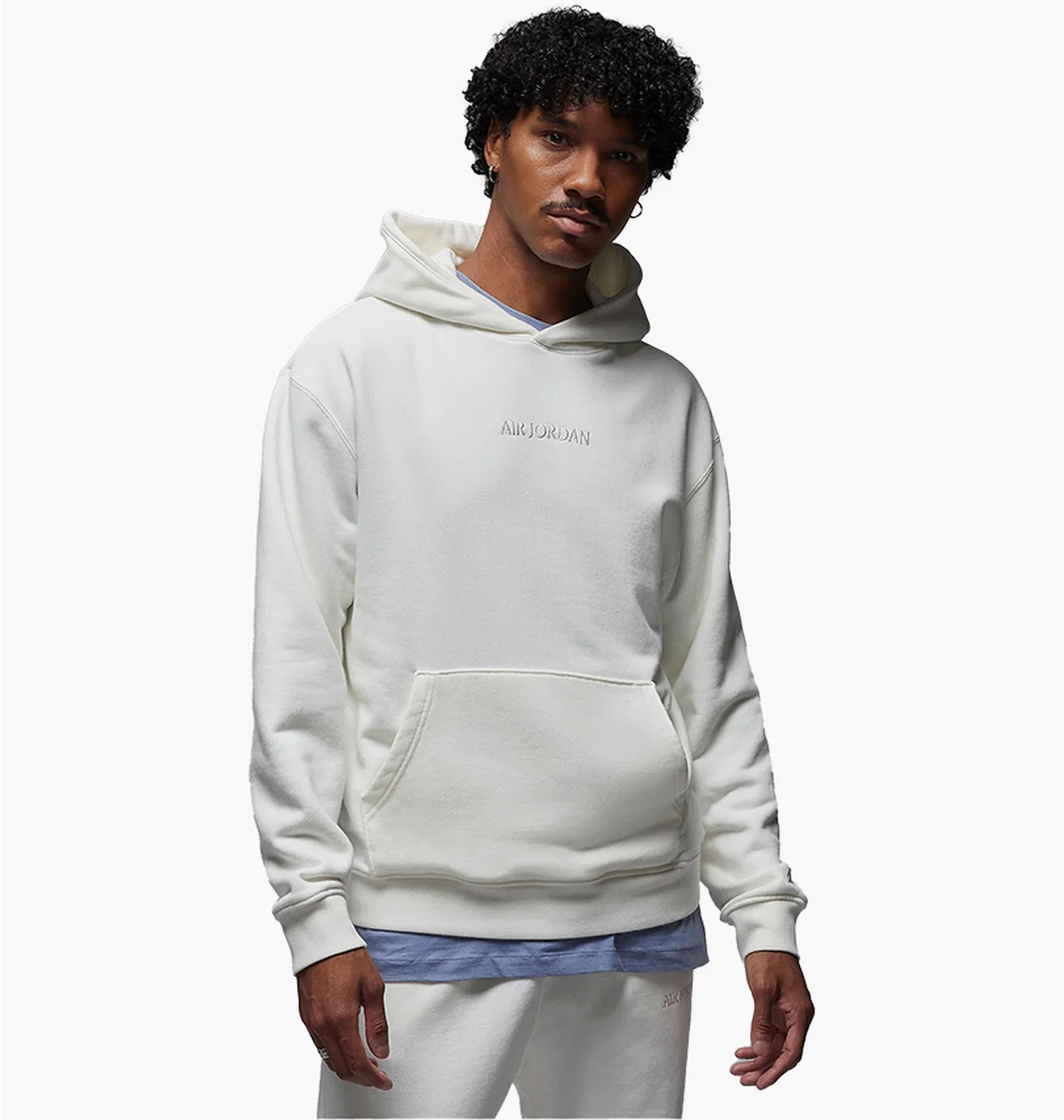 Jordan Wordmark Fleece Hoodie White