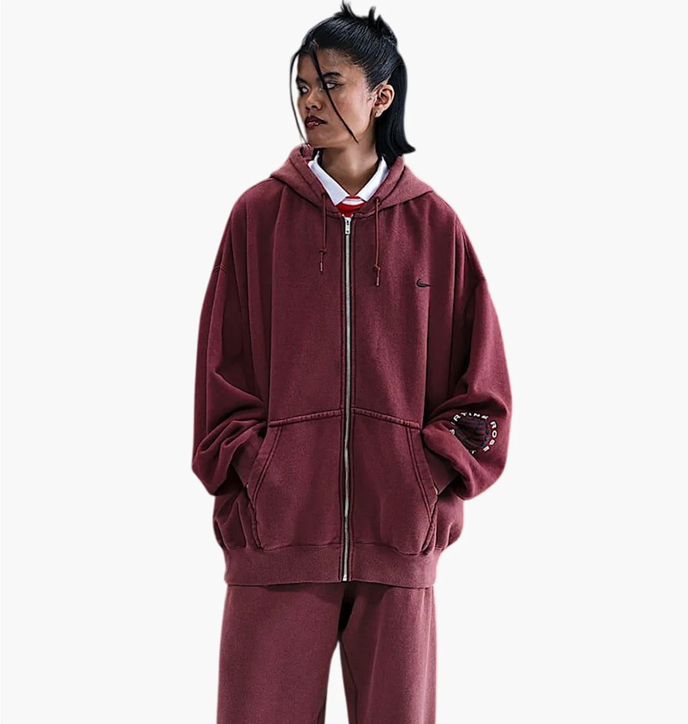 Толстовка Nike x Martine Rose Full-Zip Hoodie 'Team Crimson'