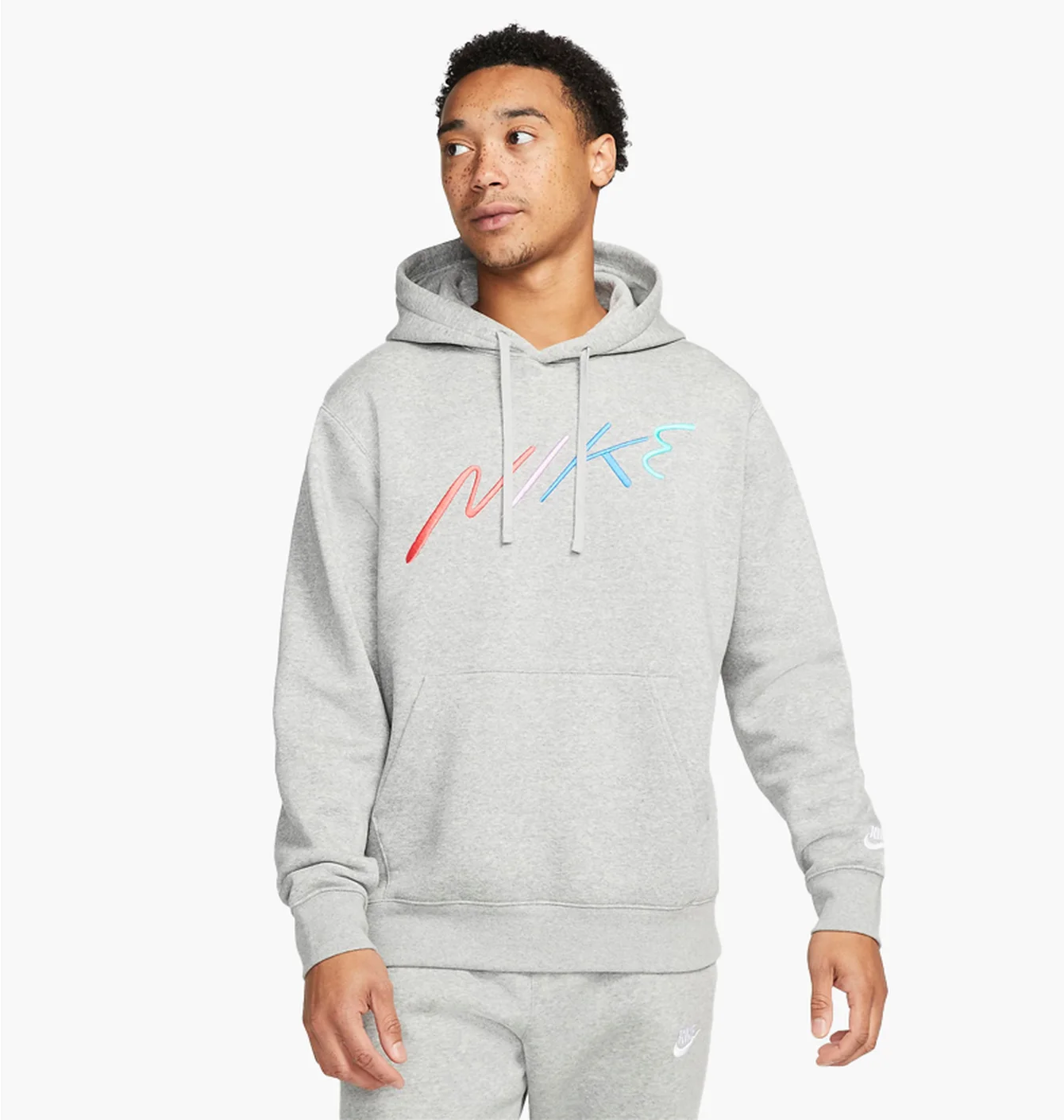 Худі чоловіче Nike Club Fleece MenS Brushed-Back Graphic Hoodie Grey FB7488-063