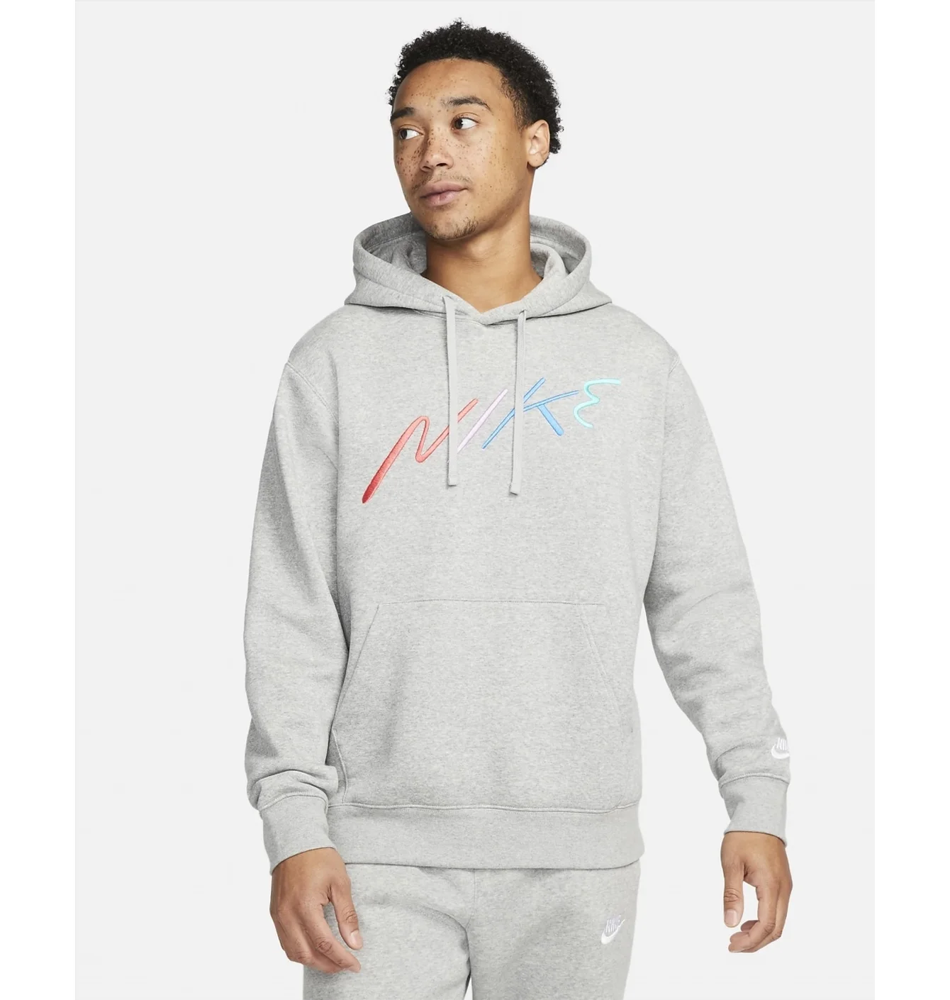 Худі чоловіче Nike Club Fleece MenS Brushed-Back Graphic Hoodie Grey FB7488-063