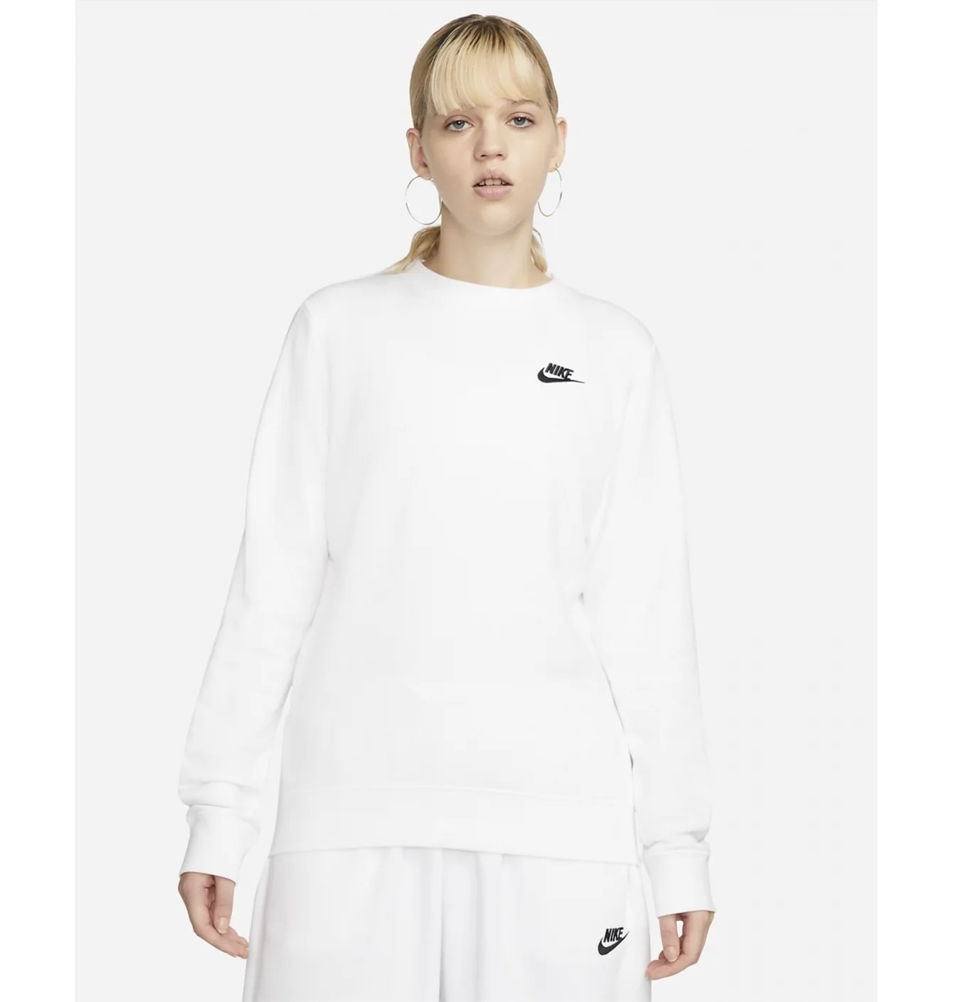 Світшот жіночий Nike Sportswear Club Fleece Crewneck Sweatshirt White Dq5473-100