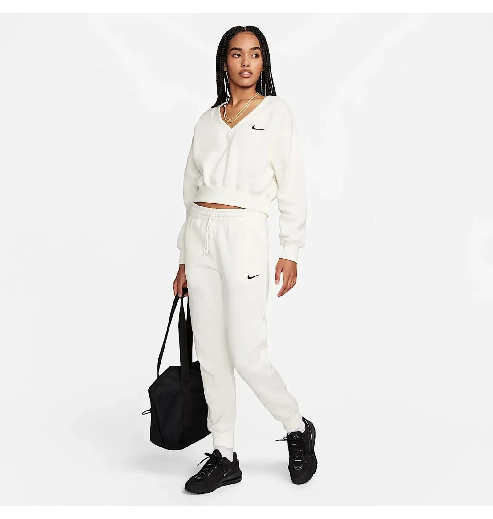 Брюки жіночі Nike Nsw Phnx Flc Mr White (FZ7626-133)