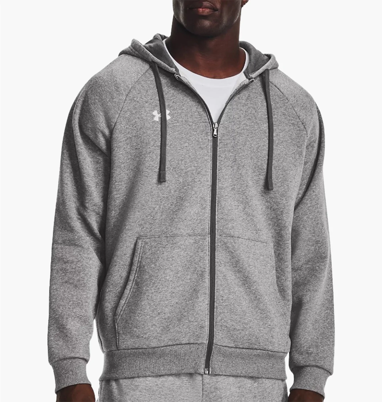 Толстовка чоловіча Under Armour Hooded Sweatshirt Ua Rival Fleece Fz Hoodie-Gry Grey 1379767-025