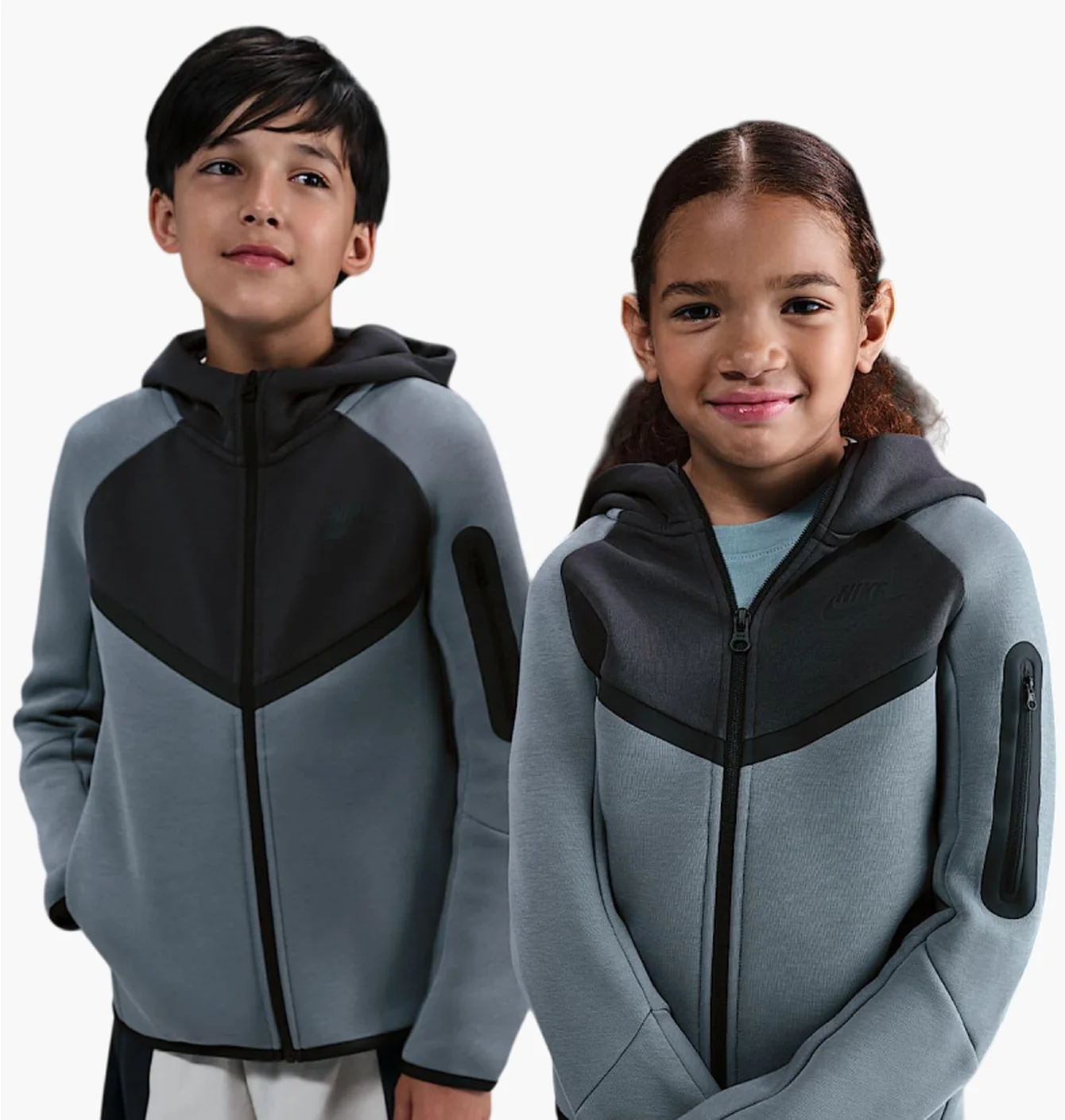 Толстовка дитяча Nike Sportswear Tech Fleece Grey/Black HV5867-060