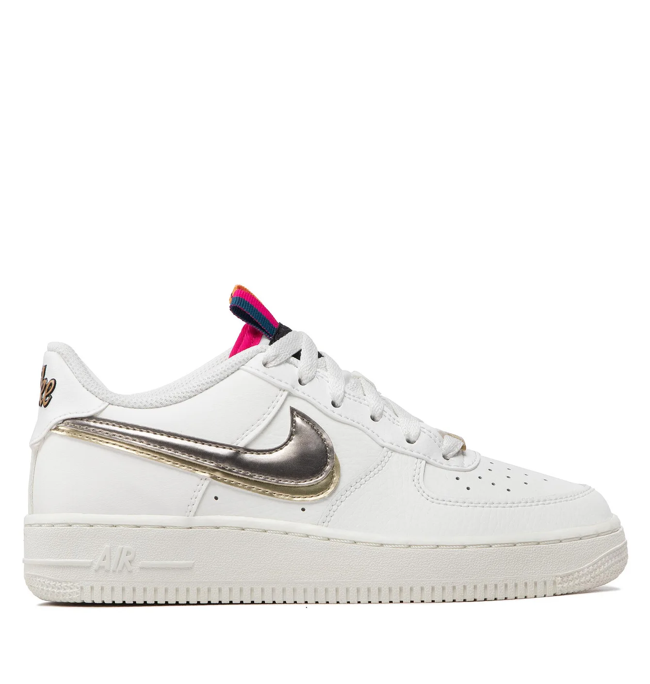 Nike Air Force 1 LV8 Double Swoosh Silver Gold (GS)