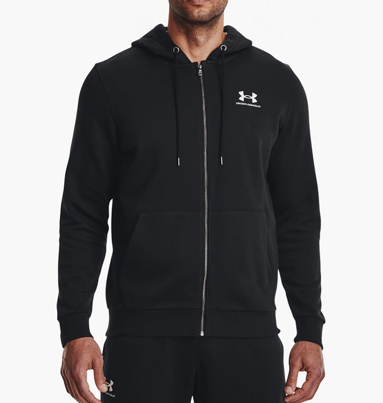 Толстовка чоловіча Under Armour Essential Fleece Fz Hood-Blk Black 1373881-001