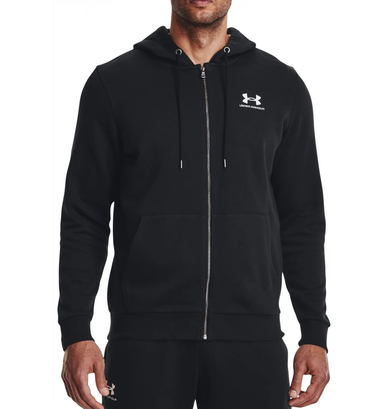 Толстовка чоловіча Under Armour Essential Fleece Fz Hood-Blk Black 1373881-001