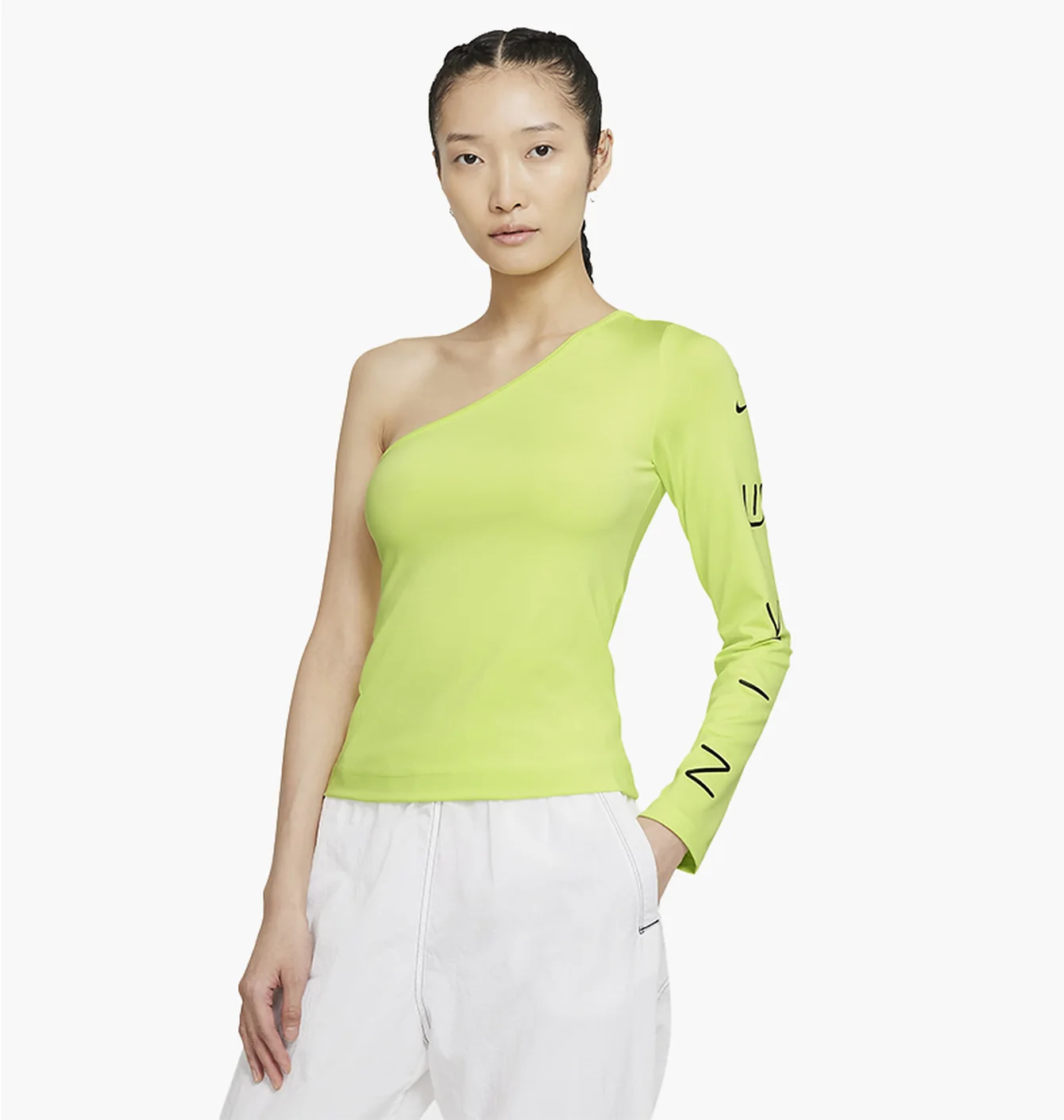 Лонгслів жіночий Nike Womens Asymmetrical Long-Sleeve Top Yellow CZ8188-736