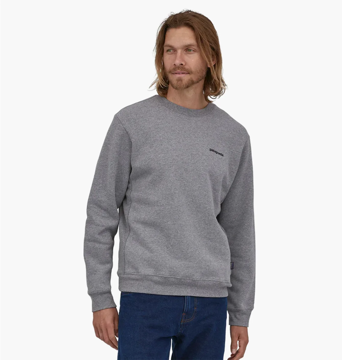 Patagonia P-6 Logo Uprisal Crew Sweatshirt Gravel Heather