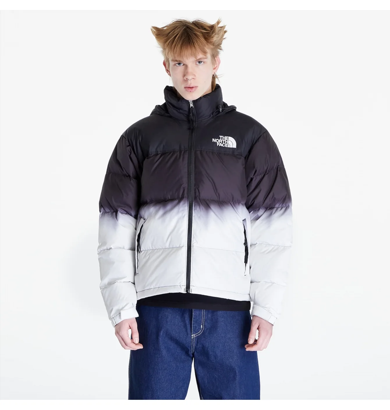 The North Face 96 Nuptse Dip Dye Jacket Black