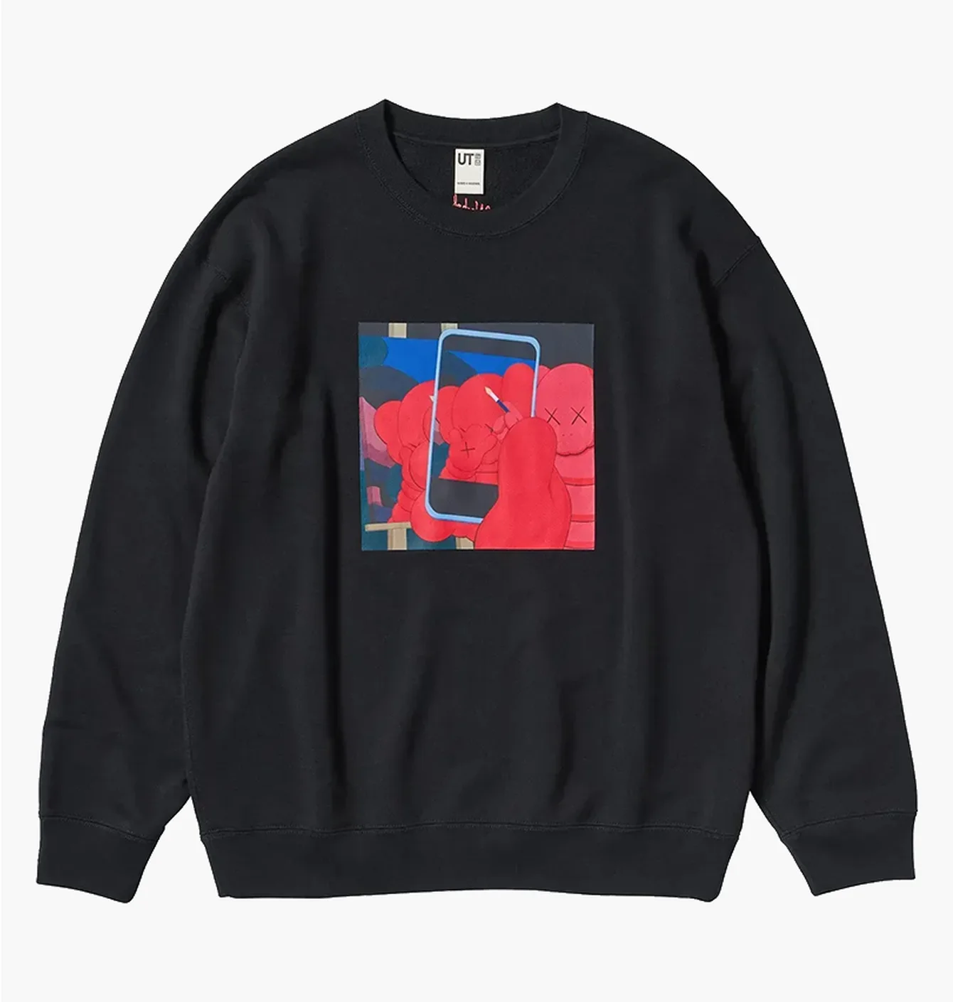 Толстовка KAWS x Uniqlo Warhol Graphic 476119 Sweatshirt (Black Phone red kaws)