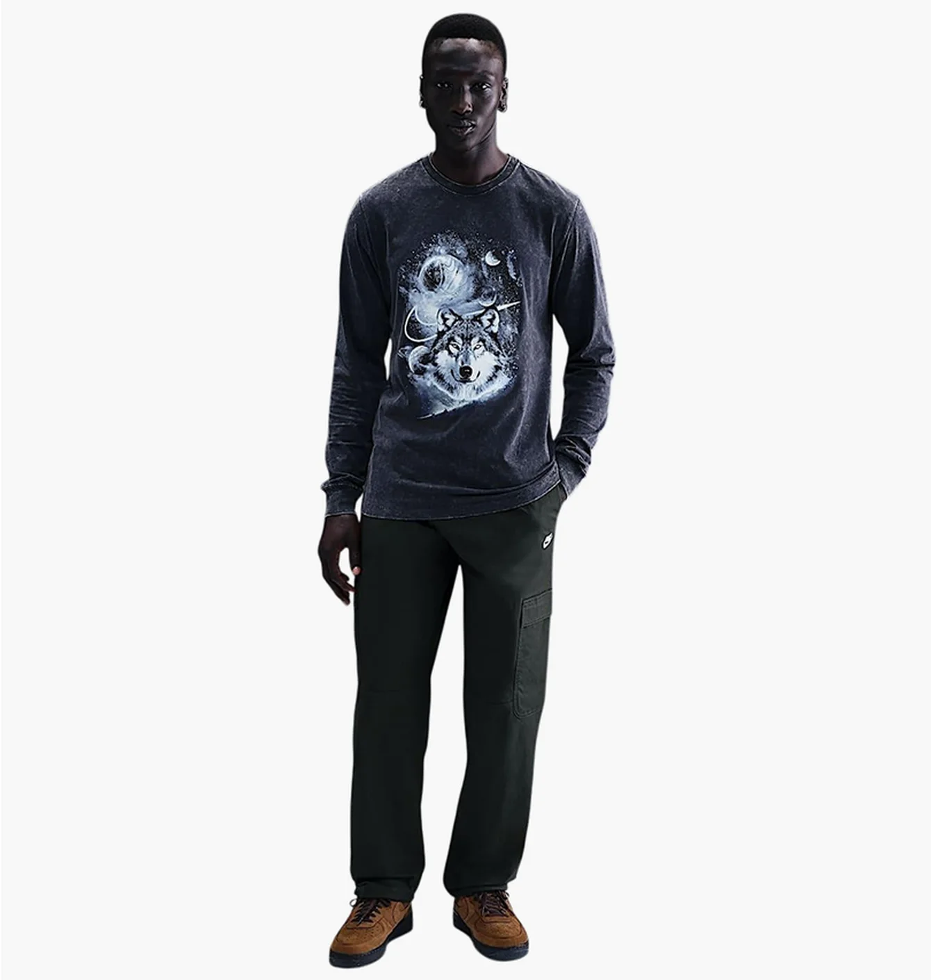 Лонгслів чоловічий Nike MenS Wolf Photo Long Sleeve T-Shirt Blue HV1762-451
