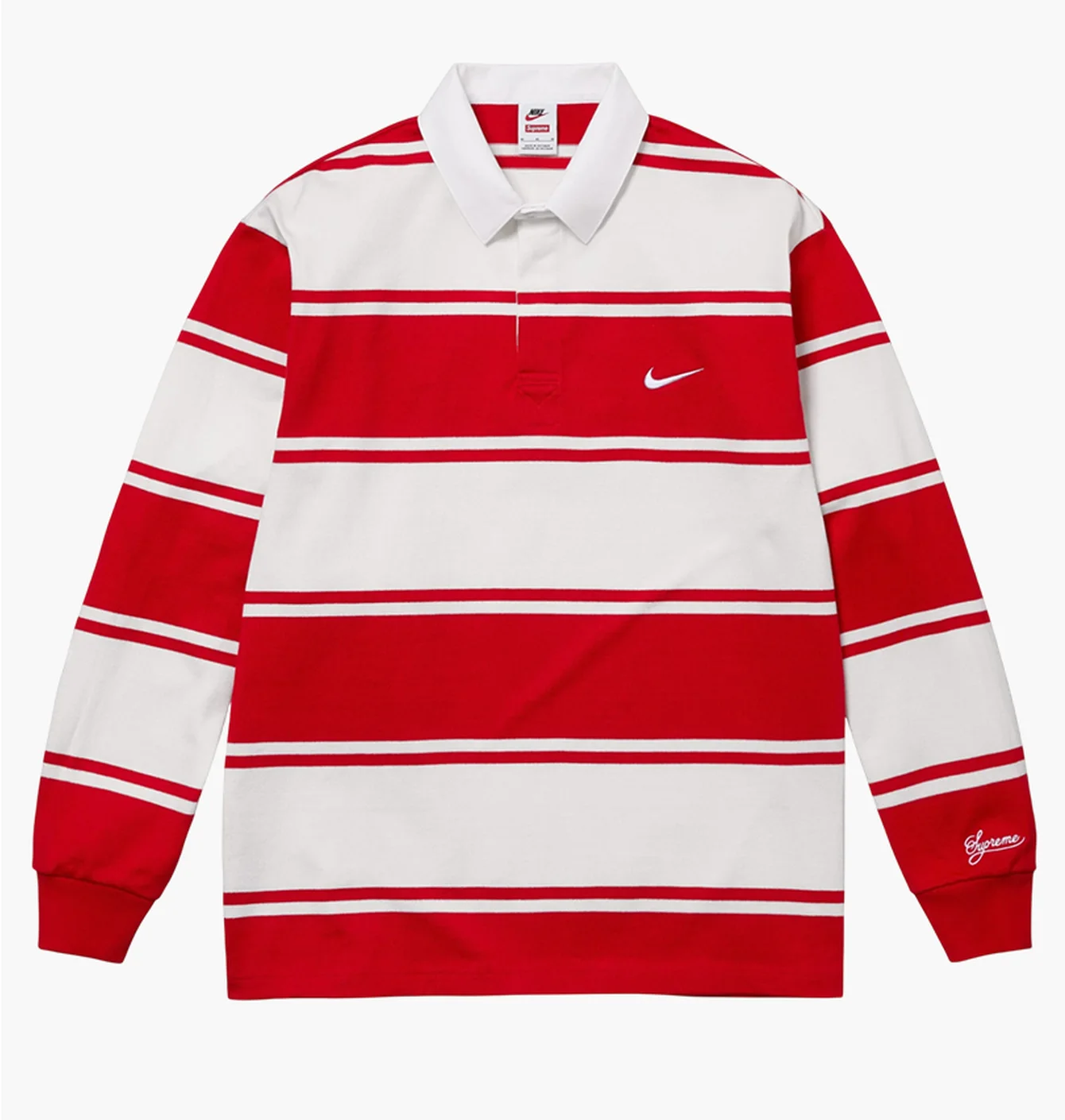 Поло кофта Supreme Nike Striped Rugby Polo Black регбі