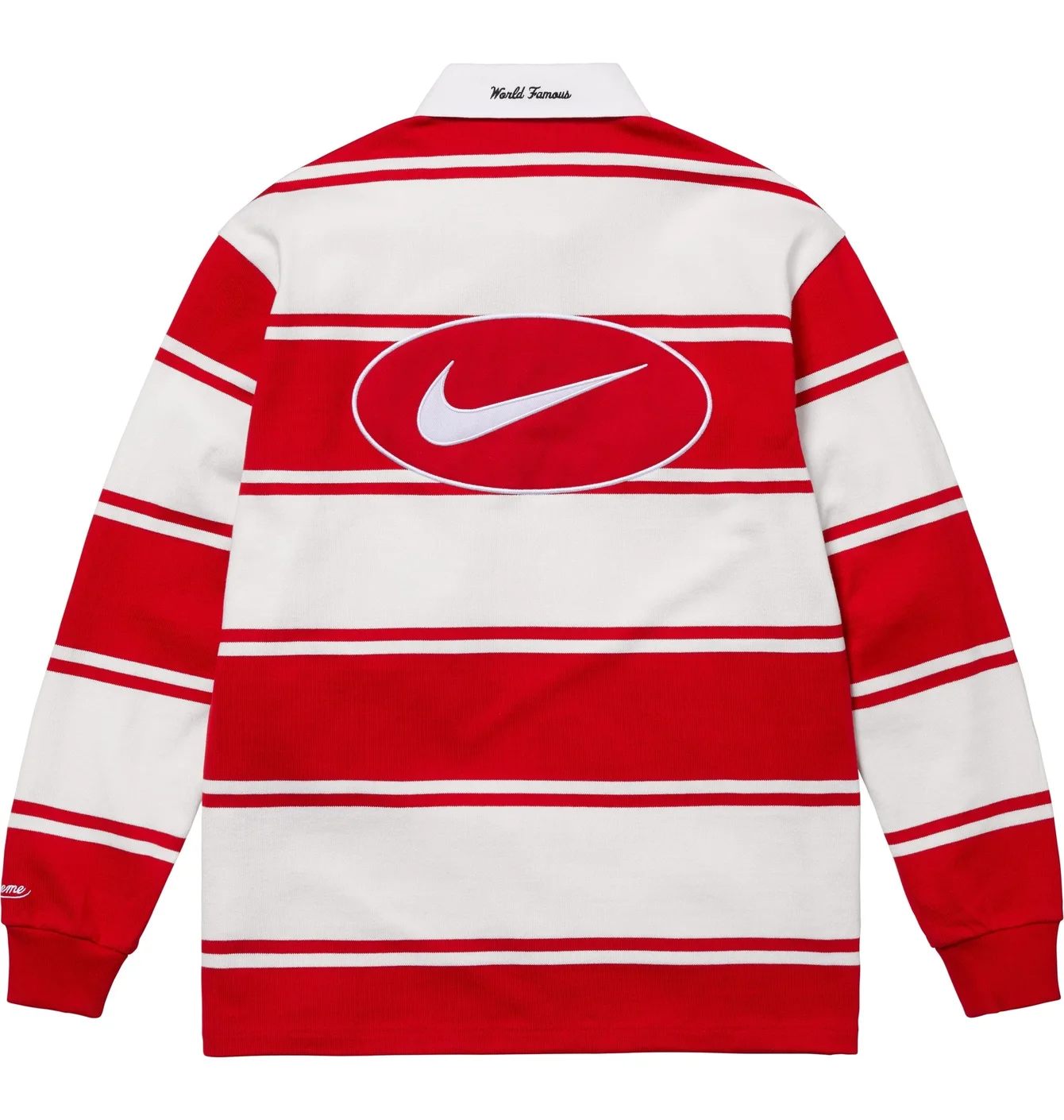 Поло кофта Supreme Nike Striped Rugby Polo Black регбі