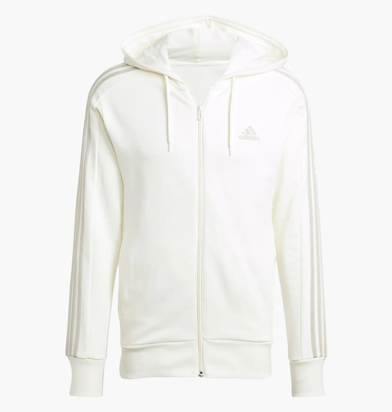 Толстовка жіноча Adidas Essentials French Terry 3-Stripes Full-Zip White IS1373
