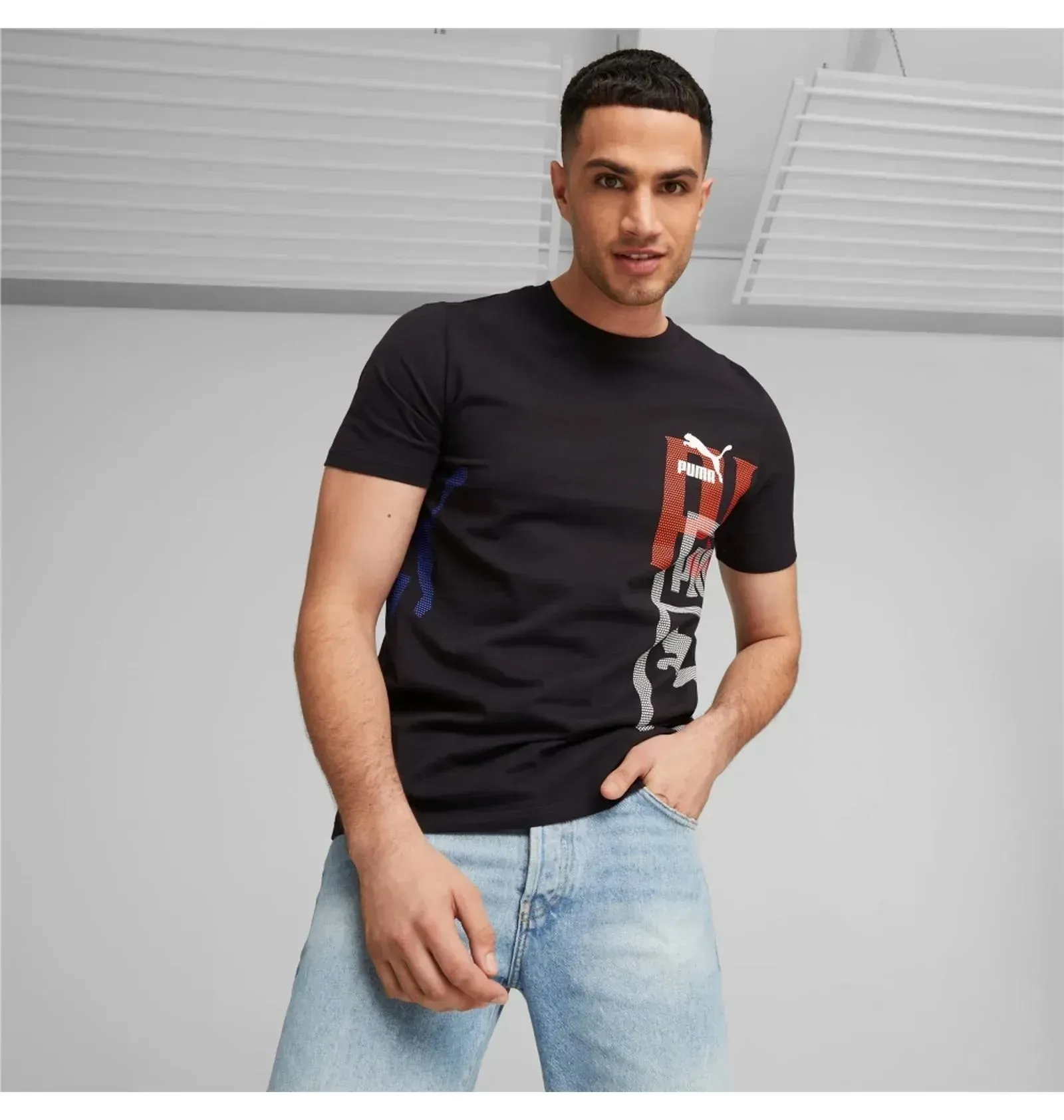 Puma Large Logo Black Tee