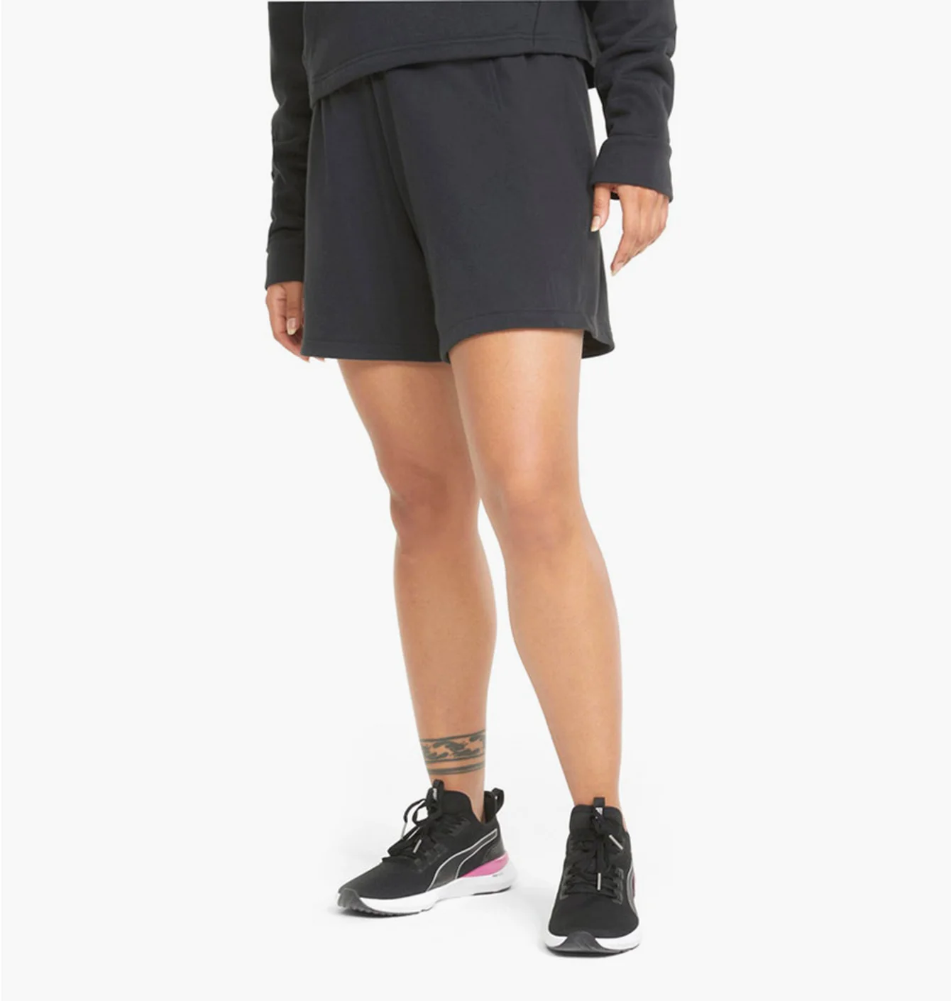 Шорти жіночі Puma Logo French Terry 5 Training Shorts Black 521618-01
