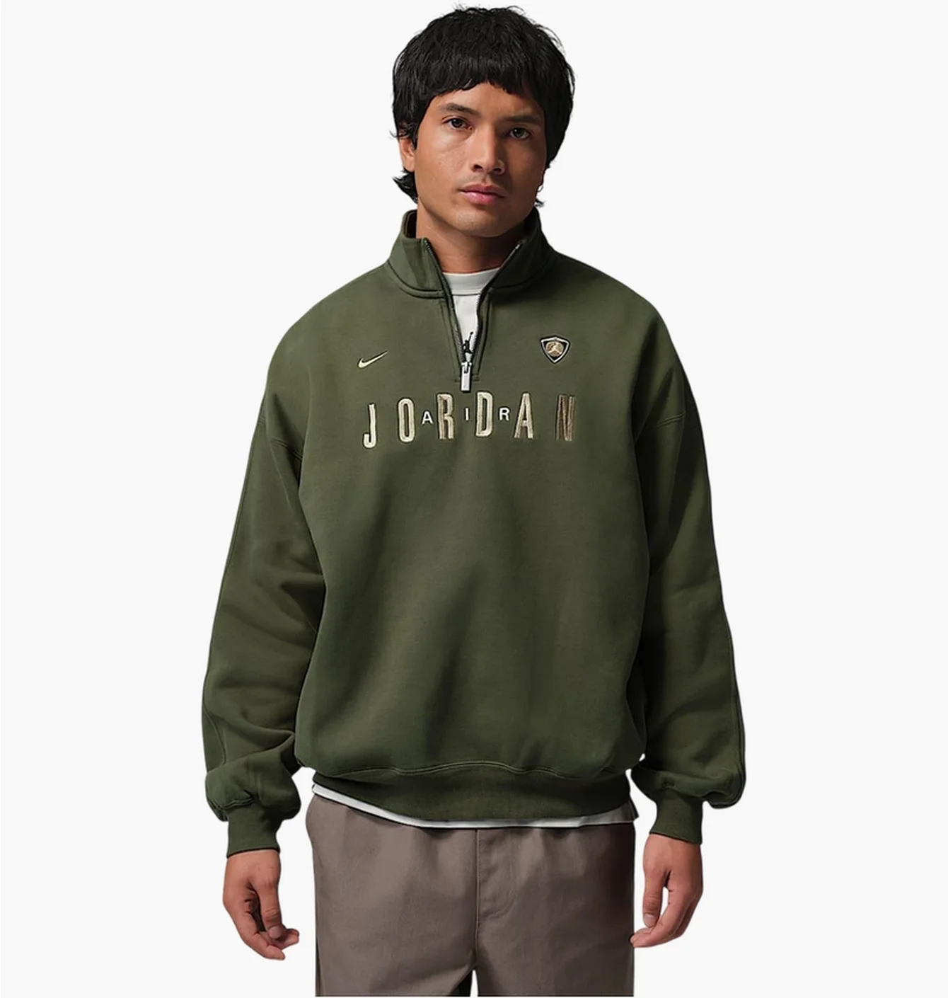 Кофта чоловіча Air Jordan Flight Graphic Fleece 1/4-Zip Olive IF1816-325