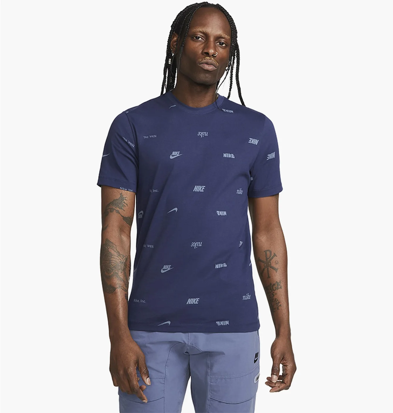Футболка NIKE CLUB ALLOVER PRINT T-SHIRT BLUE