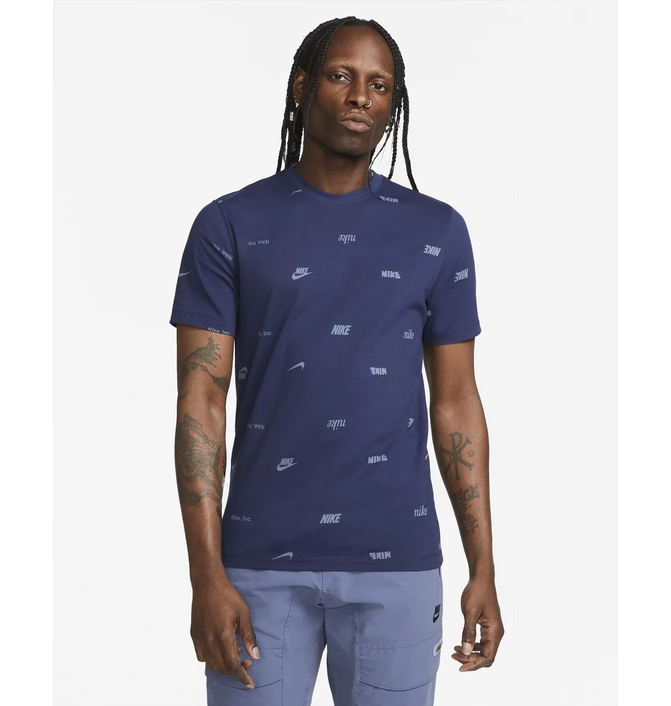 Футболка NIKE CLUB ALLOVER PRINT T-SHIRT BLUE