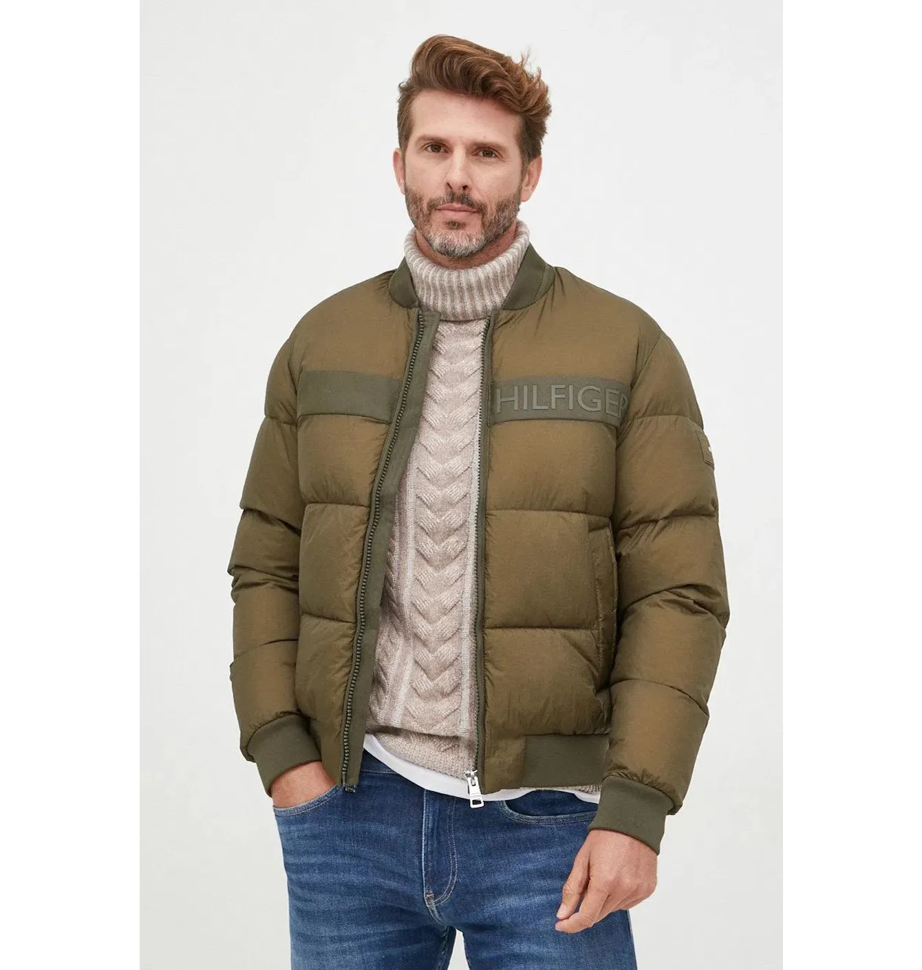 Бомбер чоловічий Tommy Hilfiger High Loft Olive MW0MW28722