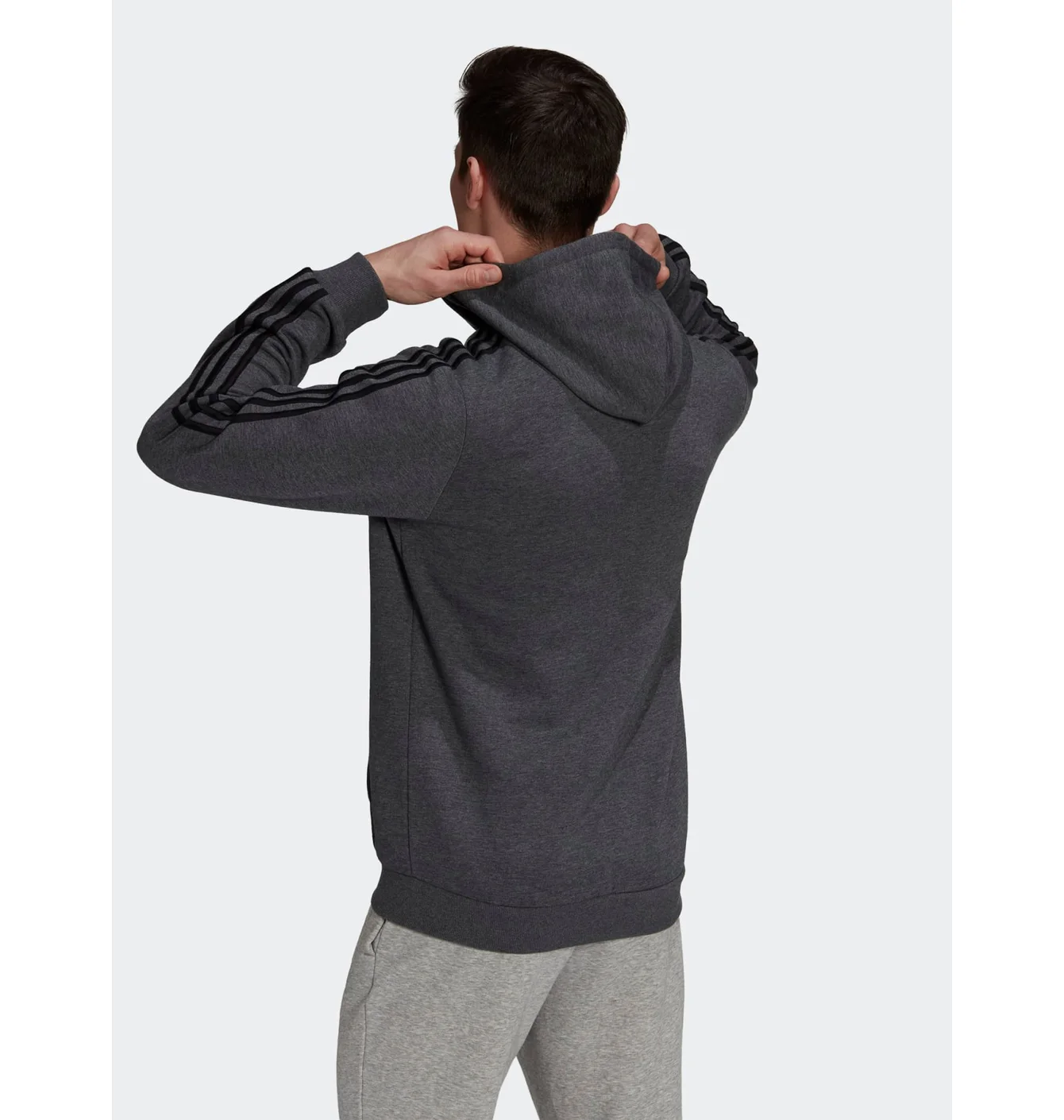 Adidas Fleece 3-Stripes Zip Hoodie Grey
