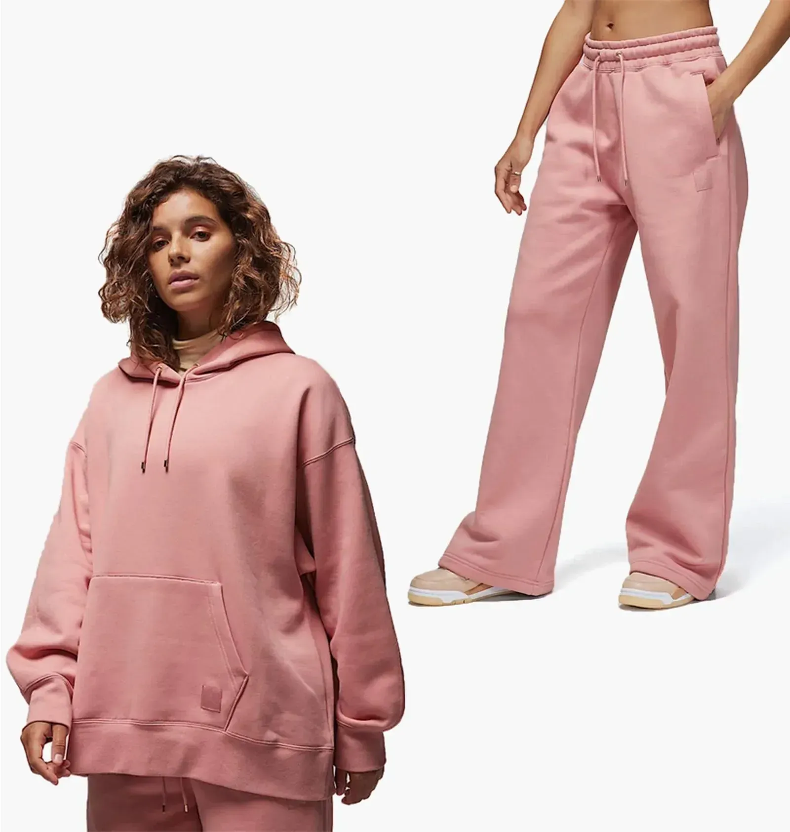 Спортивний костюм жіночий Jordan Flight Fleece Pullover Hoodie Pink (FB5110-618__FD7224-618)
