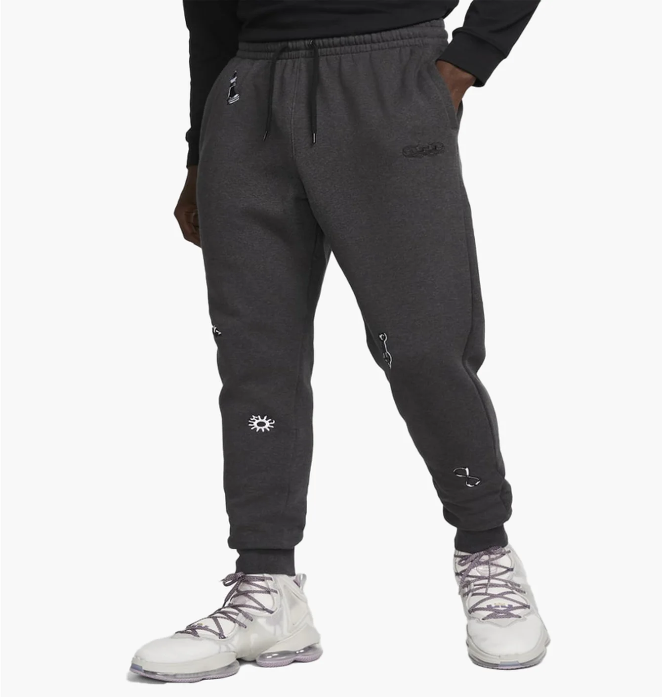 Nike Lebron James Sweatpants Gray Chess Pattern