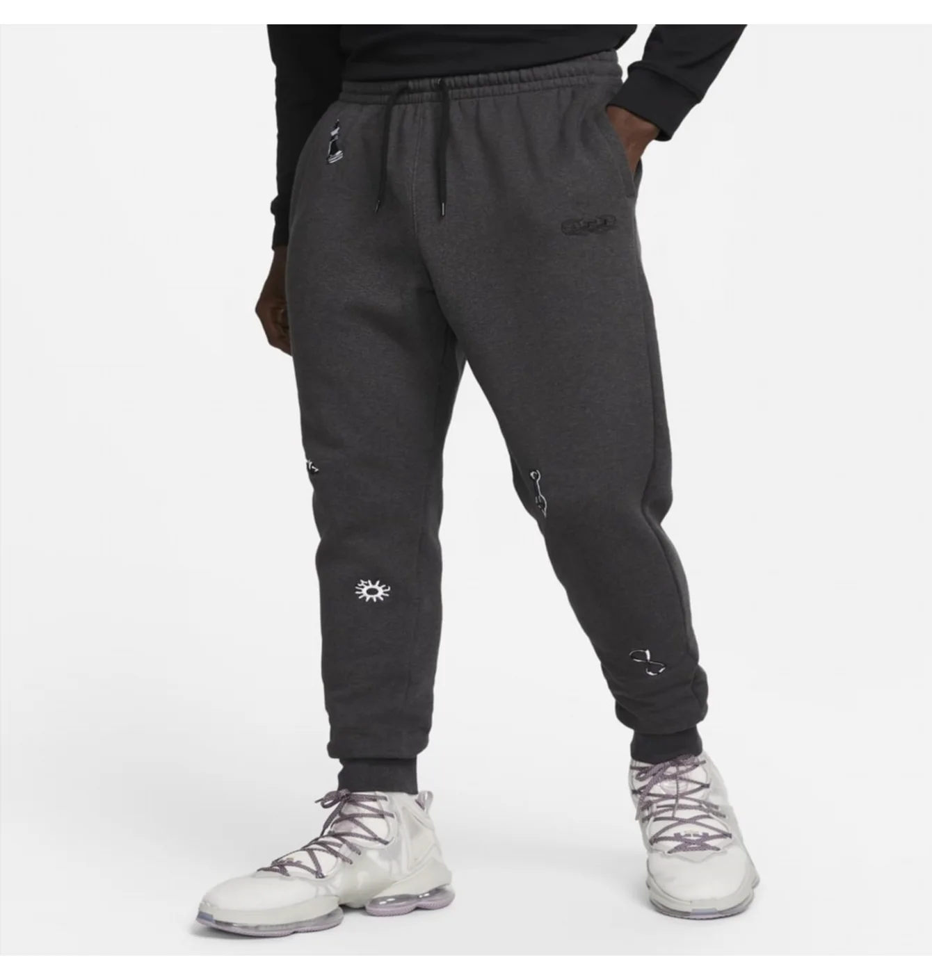 Nike Lebron James Sweatpants Gray Chess Pattern